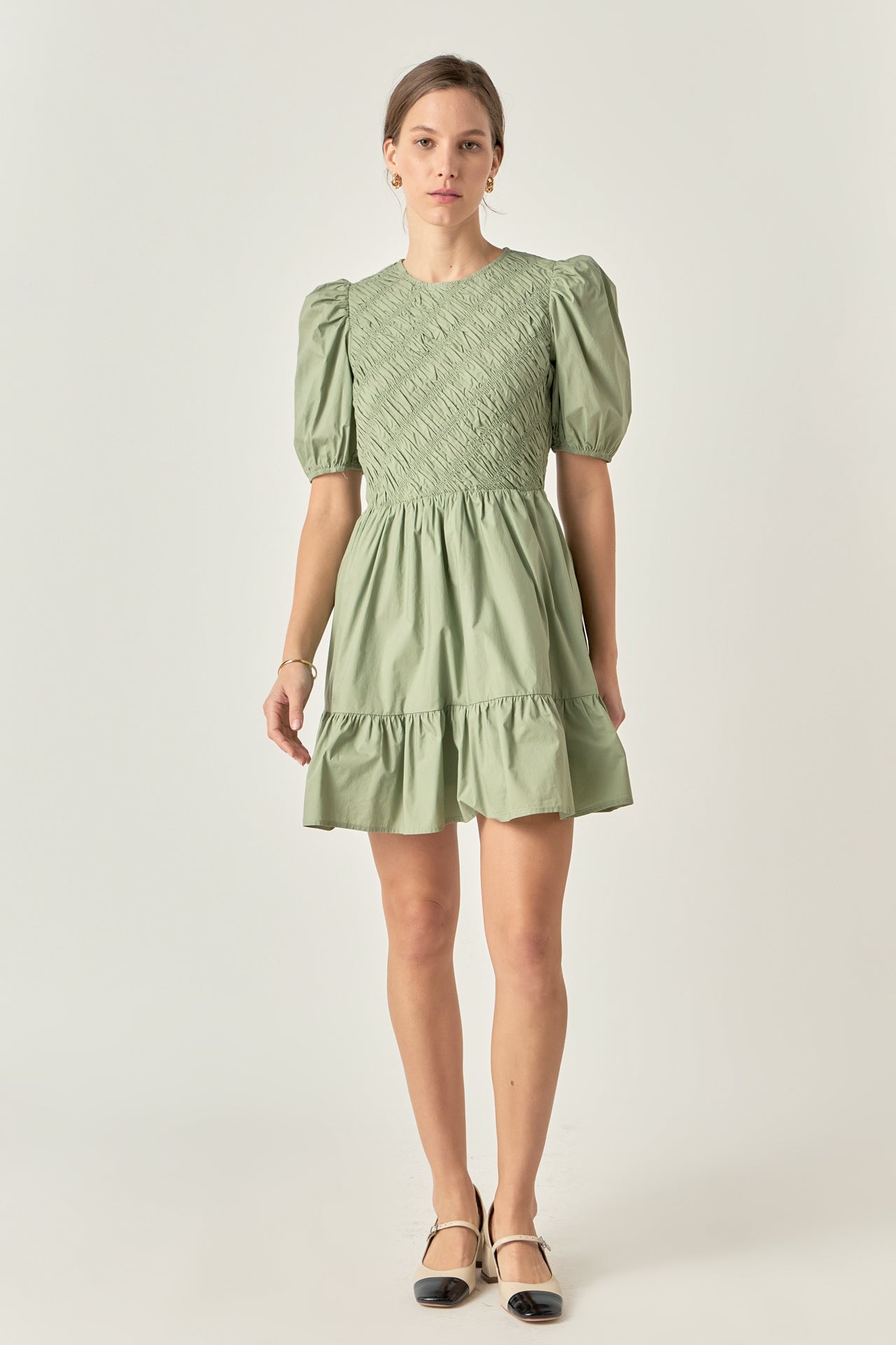 ENGLISH FACTORY - Asymmetrical Smocked Mini Dress - DRESSES available at Objectrare