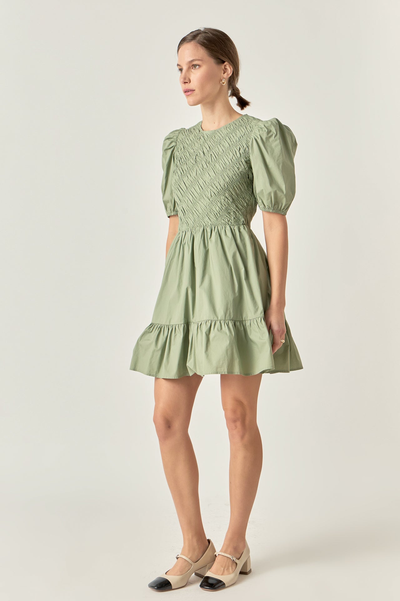 ENGLISH FACTORY - Asymmetrical Smocked Mini Dress - DRESSES available at Objectrare