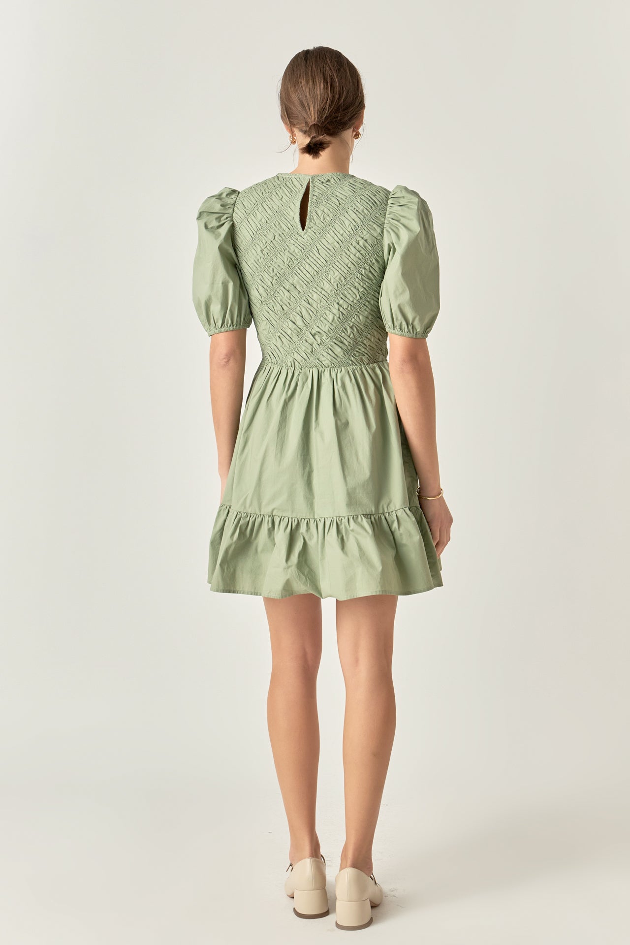 ENGLISH FACTORY - Asymmetrical Smocked Mini Dress - DRESSES available at Objectrare