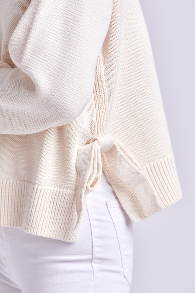ENGLISH FACTORY - Side Tie Crewneck Sweater - SWEATERS & KNITS available at Objectrare