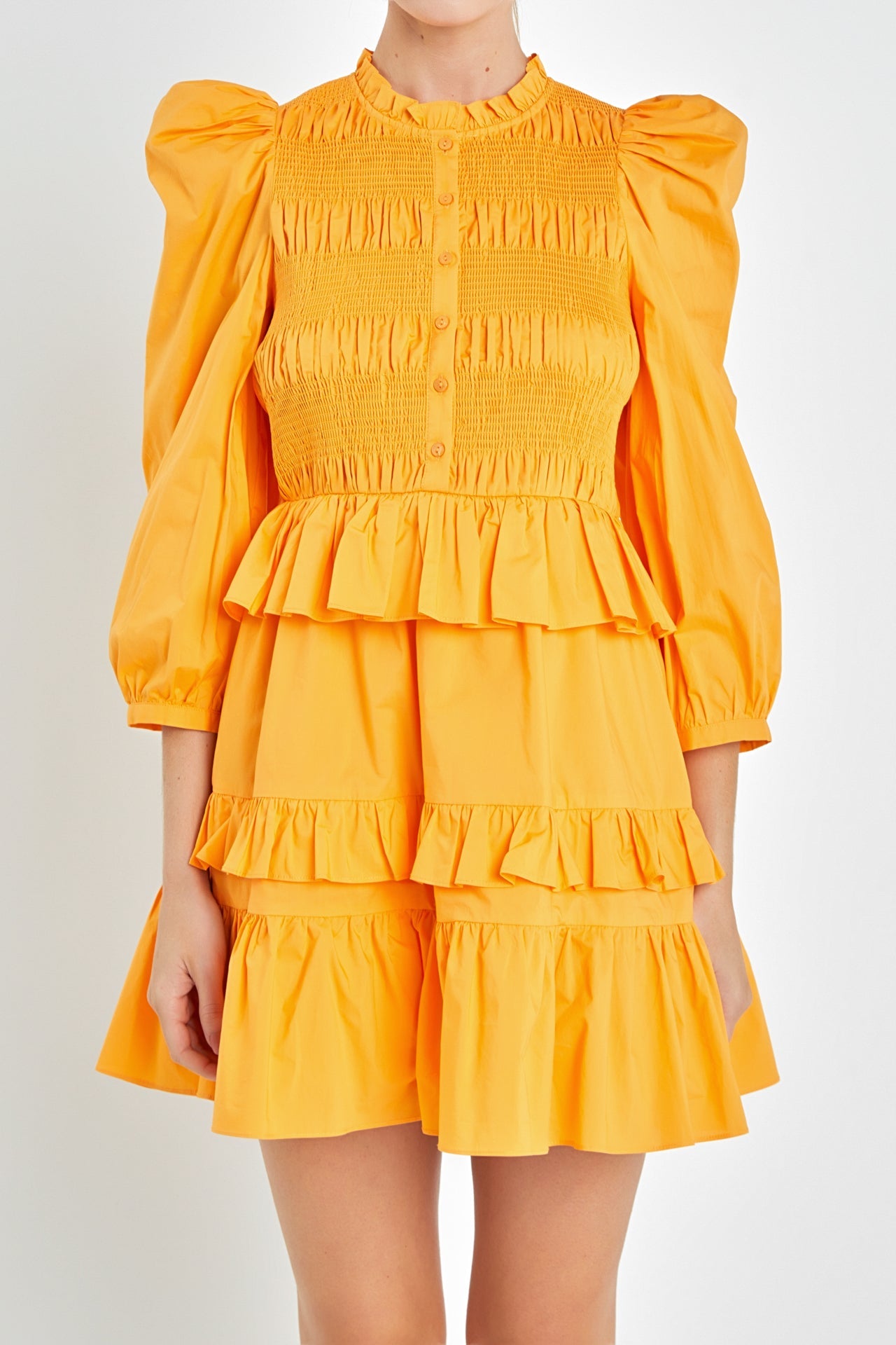 ENGLISH FACTORY - Smocking Detail Mini Dress - DRESSES available at Objectrare