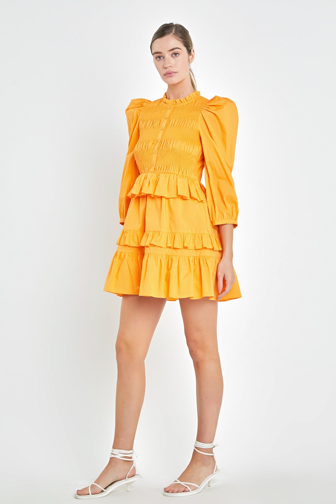 ENGLISH FACTORY - Smocking Detail Mini Dress - DRESSES available at Objectrare