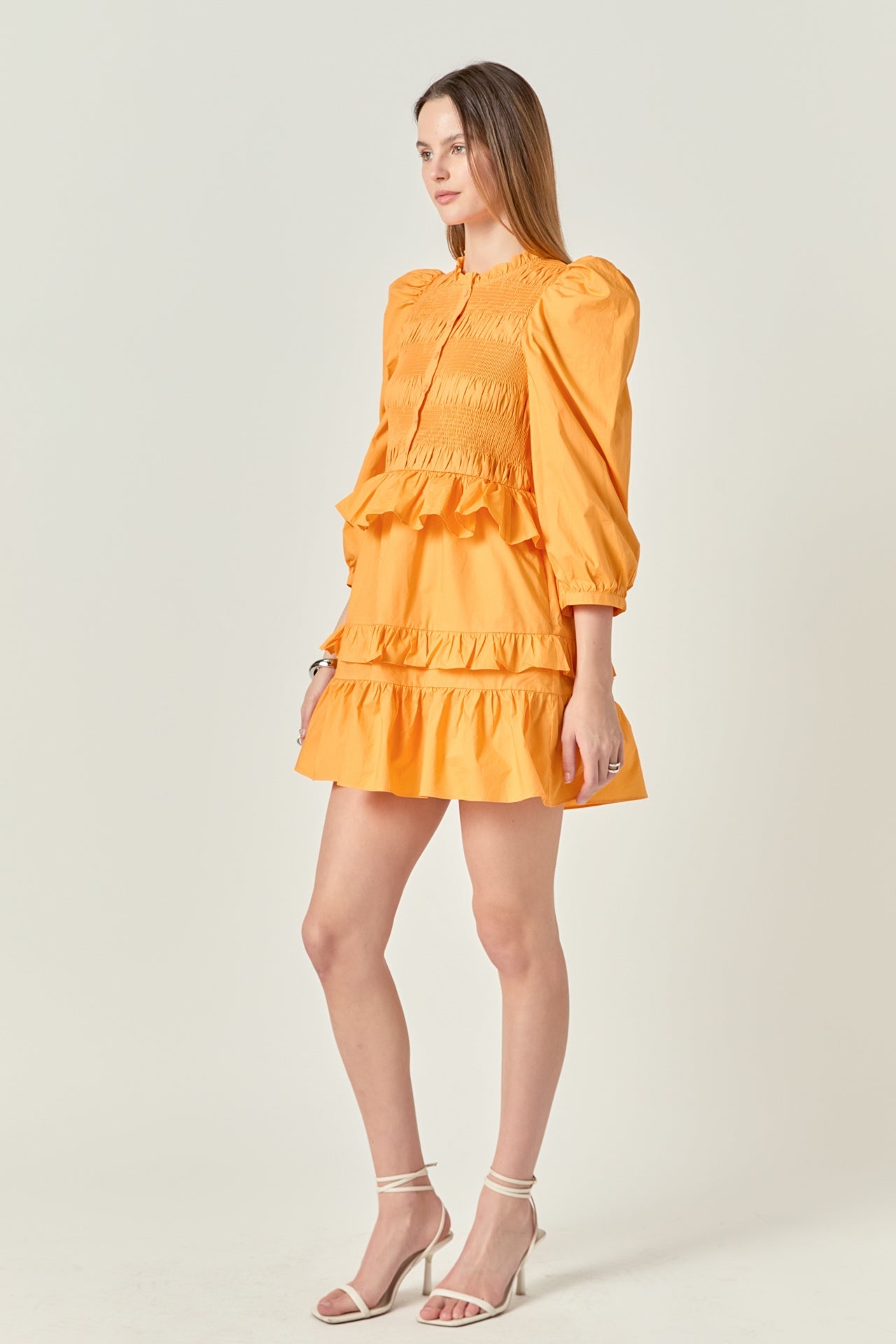 ENGLISH FACTORY - Smocking Detail Mini Dress - DRESSES available at Objectrare