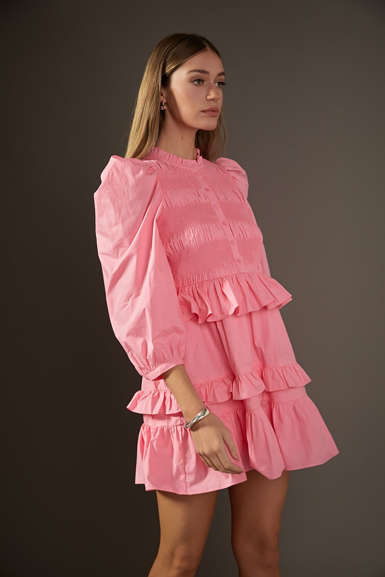 ENGLISH FACTORY - Smocking Detail Mini Dress - DRESSES available at Objectrare
