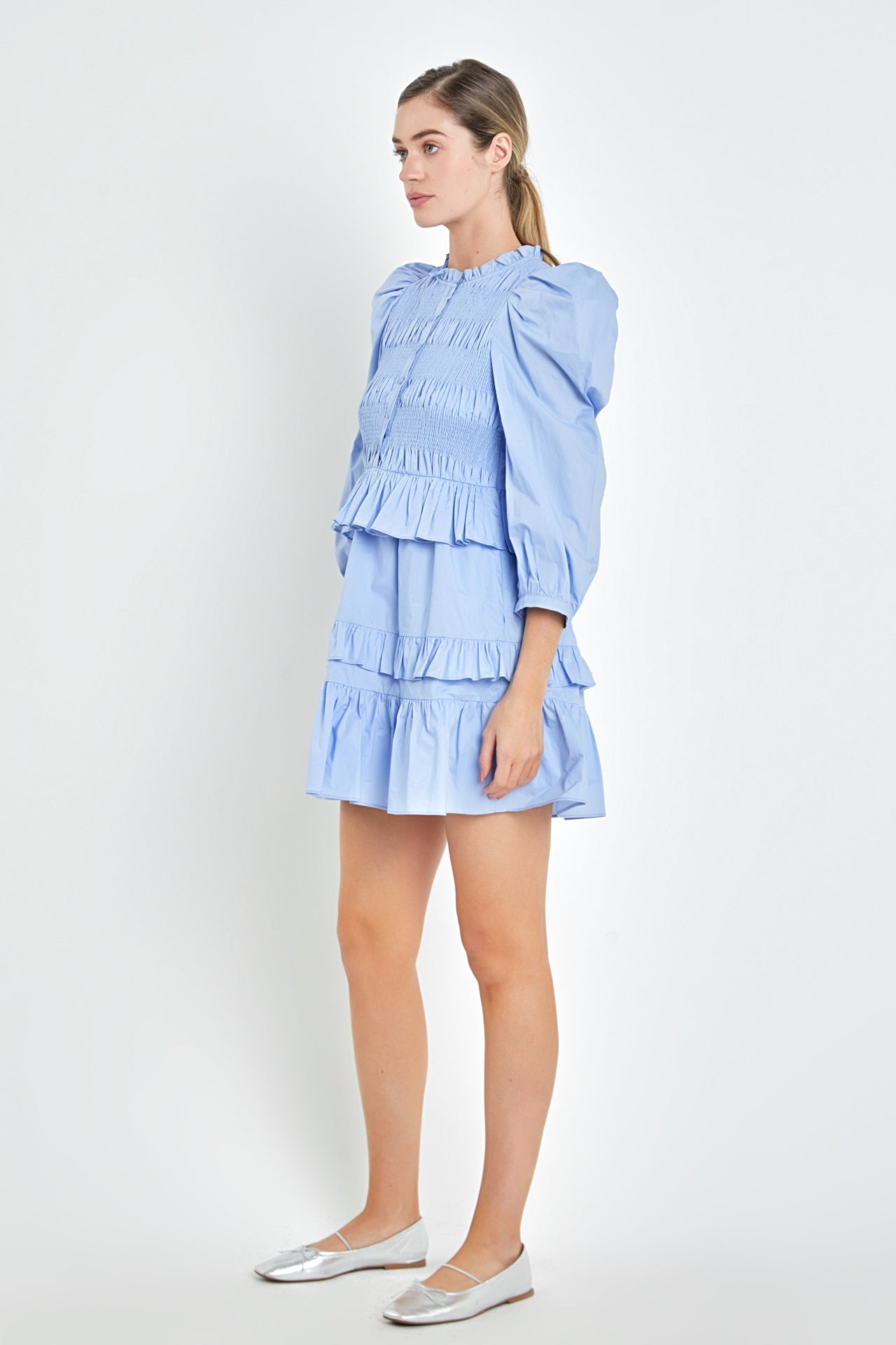 ENGLISH FACTORY - Smocking Detail Mini Dress - DRESSES available at Objectrare