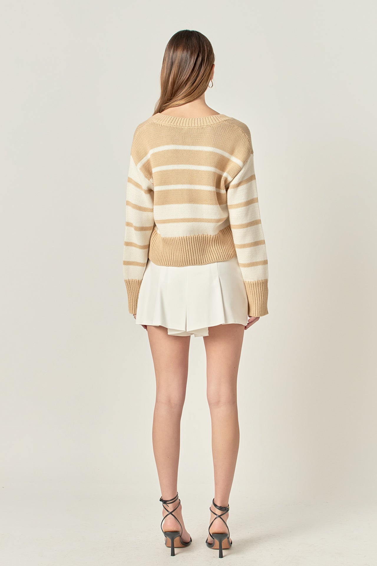 ENGLISH FACTORY - V-neck Striped Sweater - SWEATERS & KNITS available at Objectrare