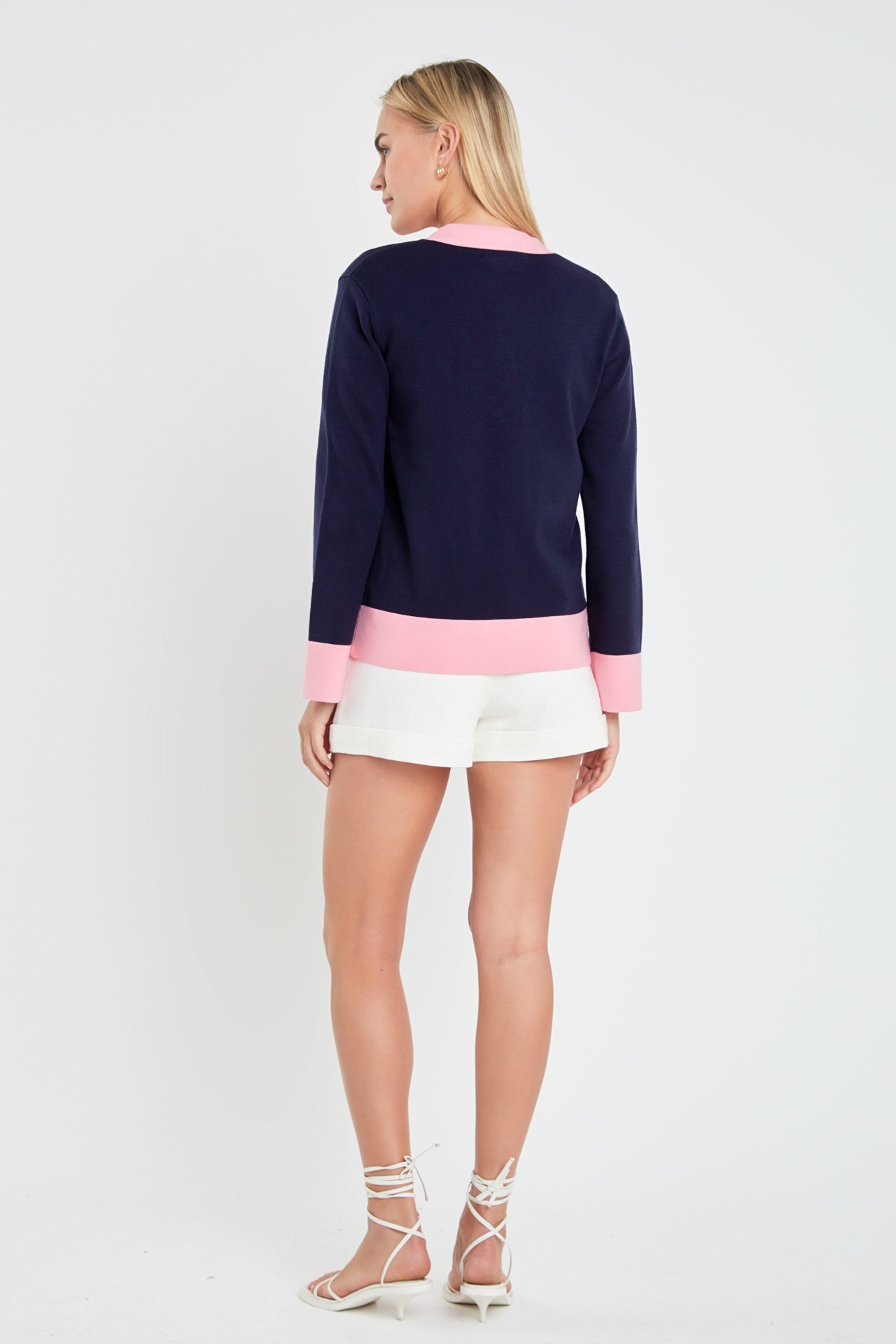 ENGLISH FACTORY - Contrast V-neck Cardigan - JACKETS available at Objectrare