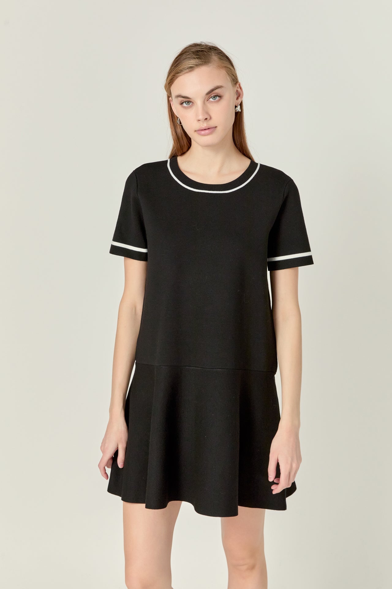 ENGLISH FACTORY - Knit Contrast Mini Dress - DRESSES available at Objectrare