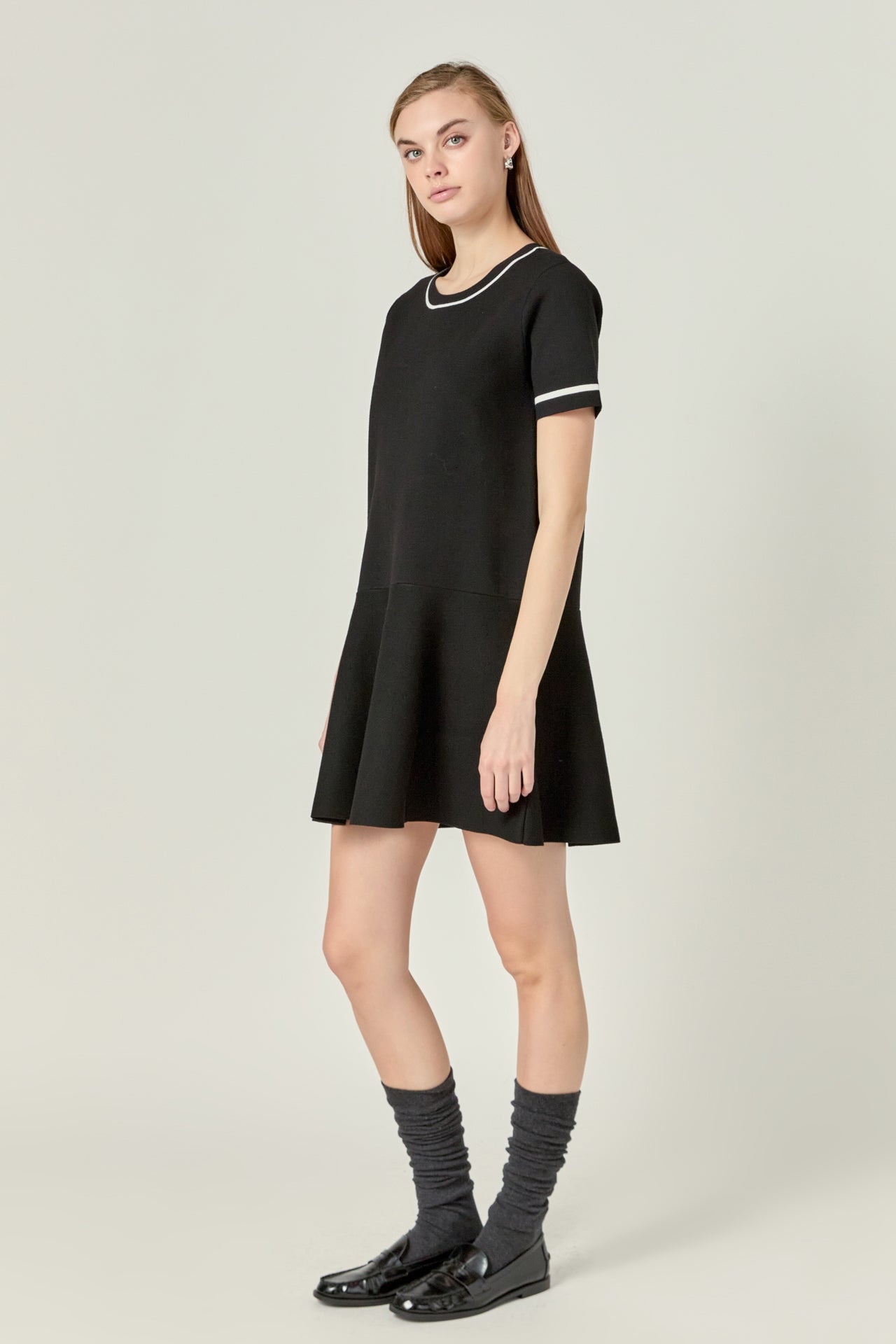 ENGLISH FACTORY - Knit Contrast Mini Dress - DRESSES available at Objectrare
