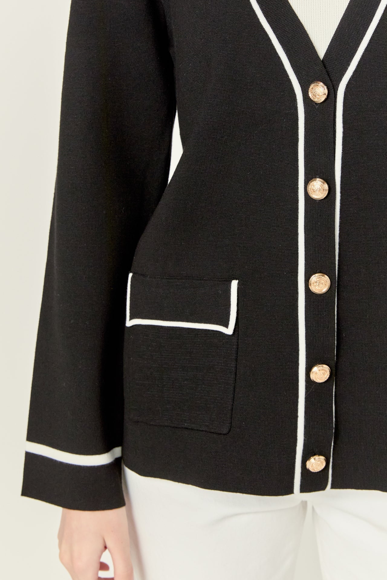 ENGLISH FACTORY - Knit Contrast Cardigan - JACKETS available at Objectrare