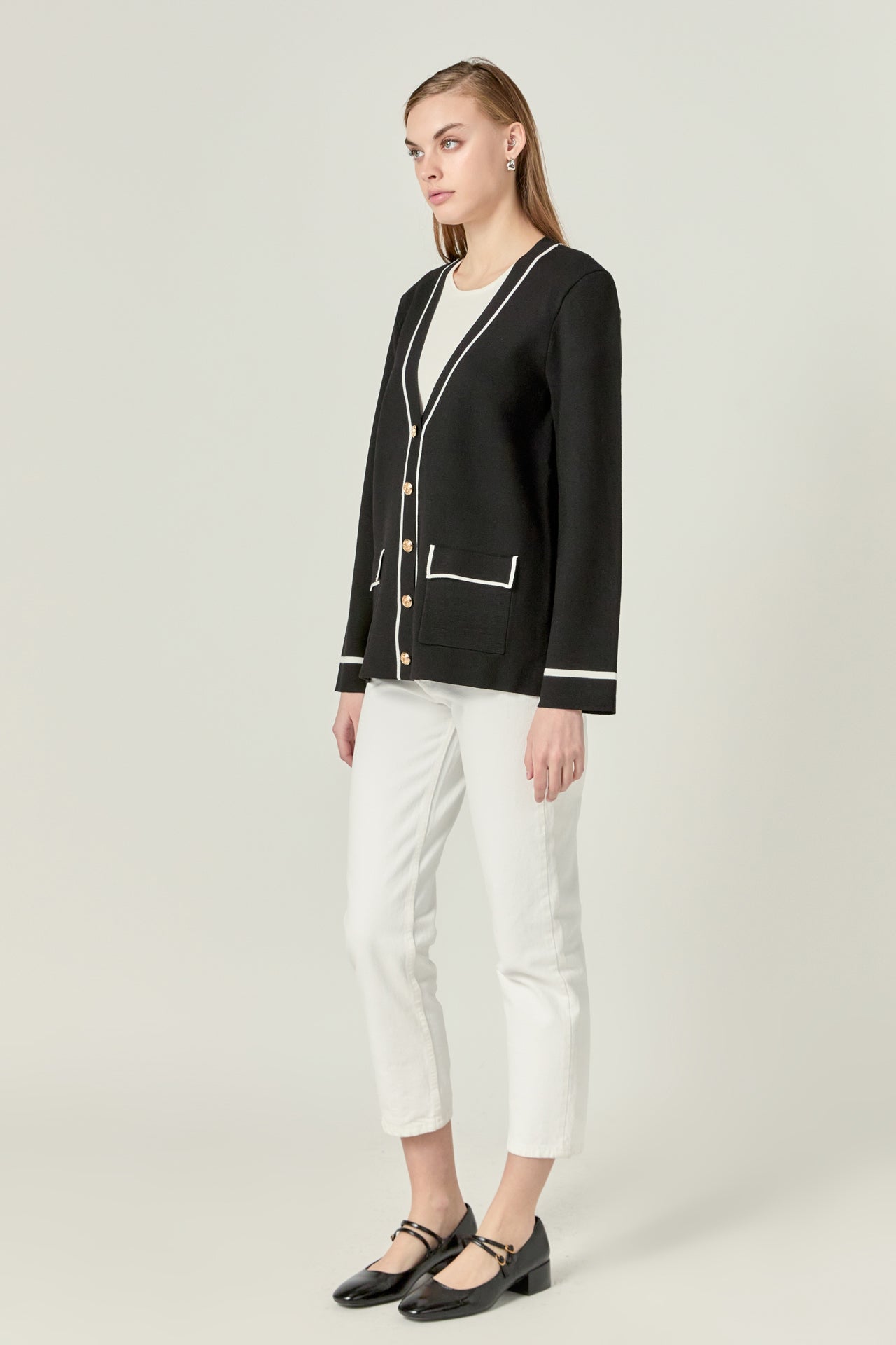 ENGLISH FACTORY - Knit Contrast Cardigan - JACKETS available at Objectrare