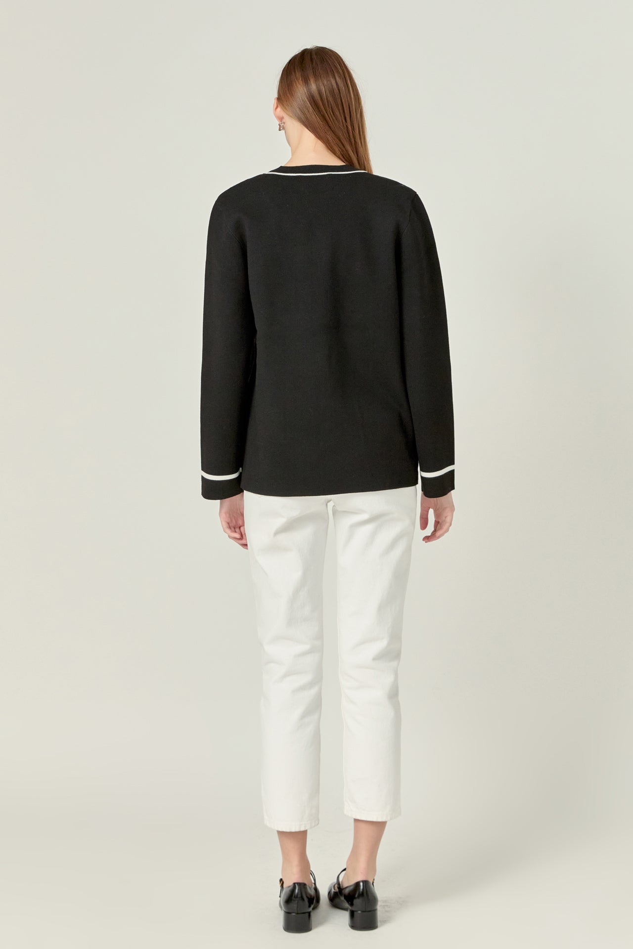 ENGLISH FACTORY - Knit Contrast Cardigan - JACKETS available at Objectrare
