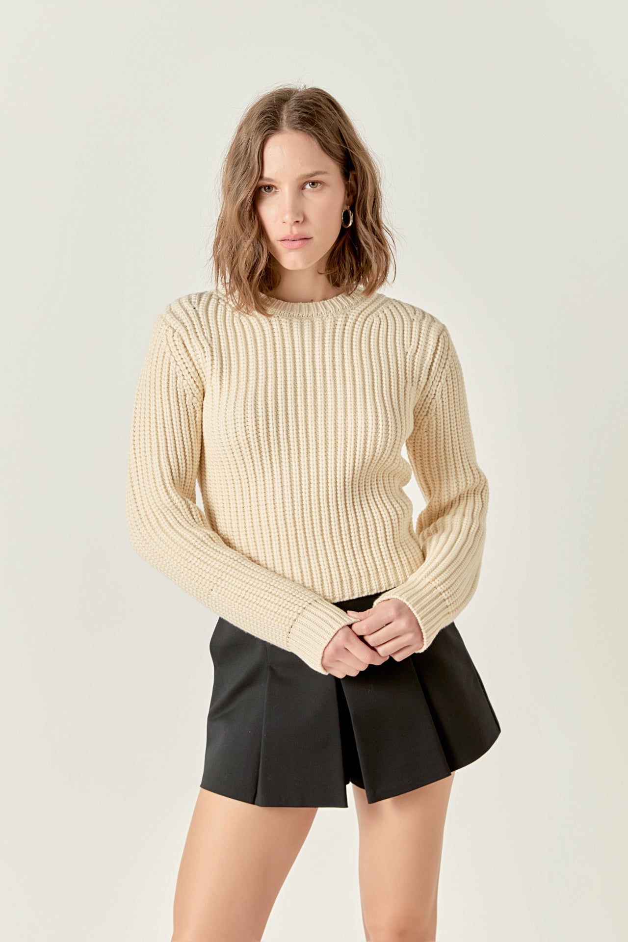 ENGLISH FACTORY - Round-neck Knit Sweater - SWEATERS & KNITS available at Objectrare