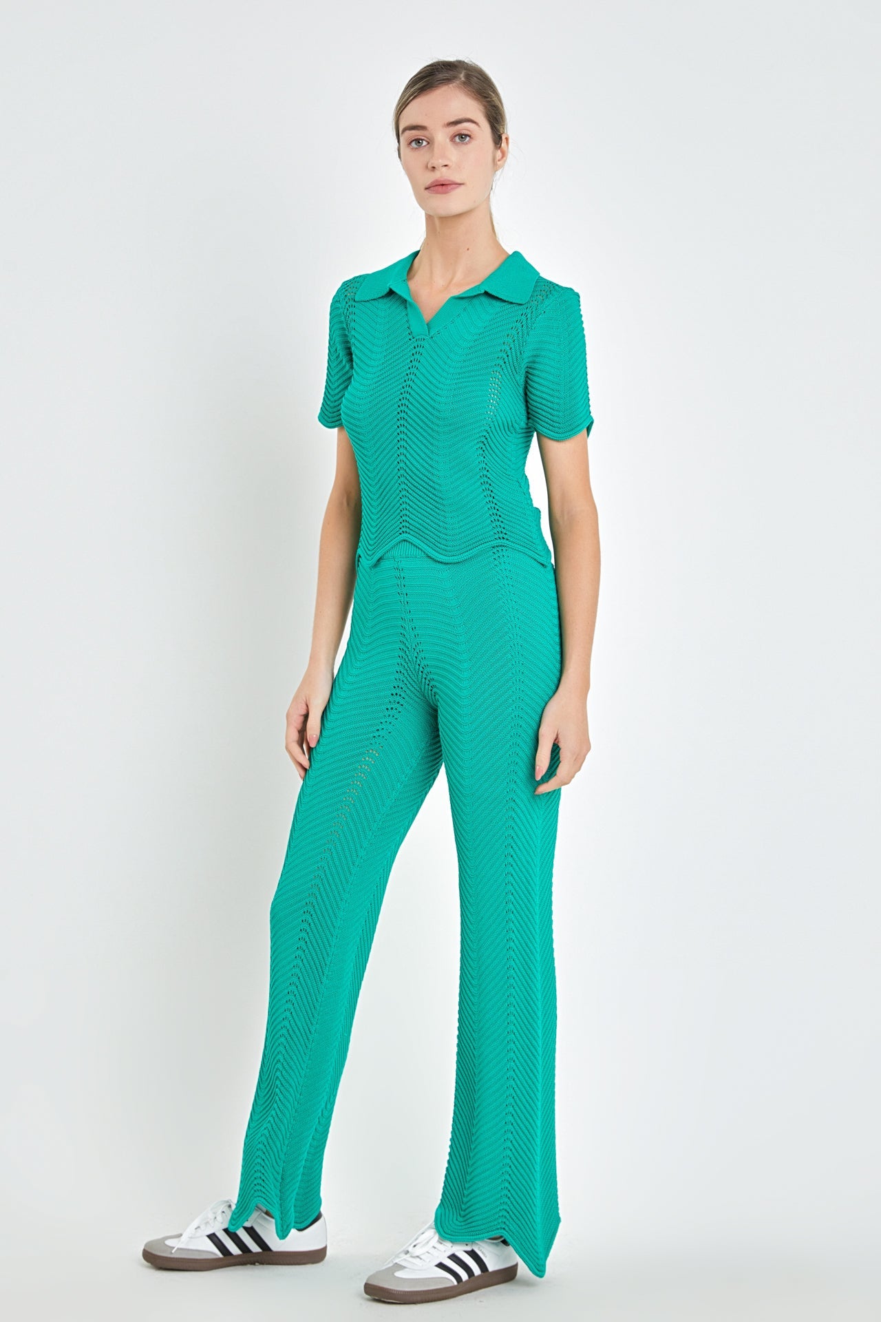 ENGLISH FACTORY - Scallop Detail Crochet Knit Top - TOPS available at Objectrare