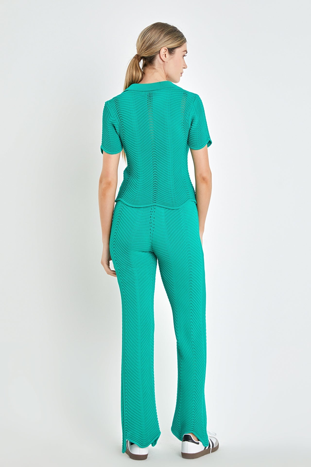 ENGLISH FACTORY - Scallop Detail Crochet Knit Top - TOPS available at Objectrare