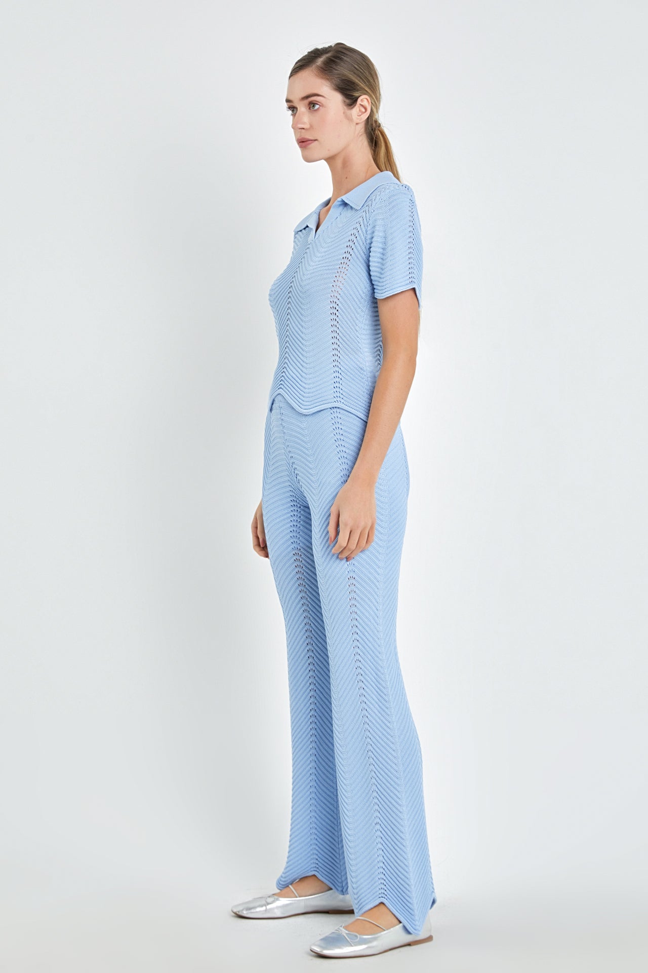 ENGLISH FACTORY - Scallop Detail Crochet Knit Top - TOPS available at Objectrare
