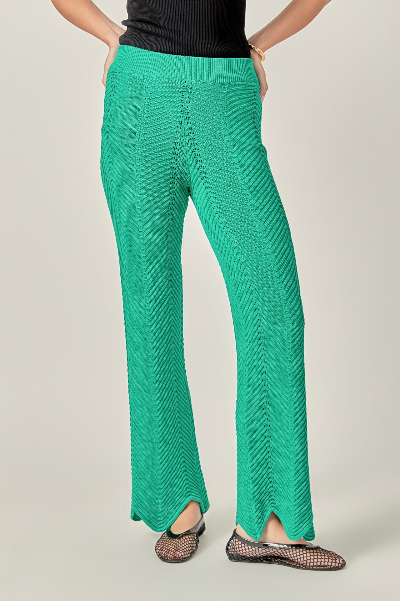 ENGLISH FACTORY - Crochet Knit Pants - PANTS available at Objectrare