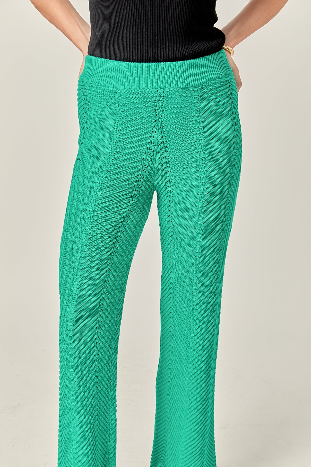 ENGLISH FACTORY - Crochet Knit Pants - PANTS available at Objectrare