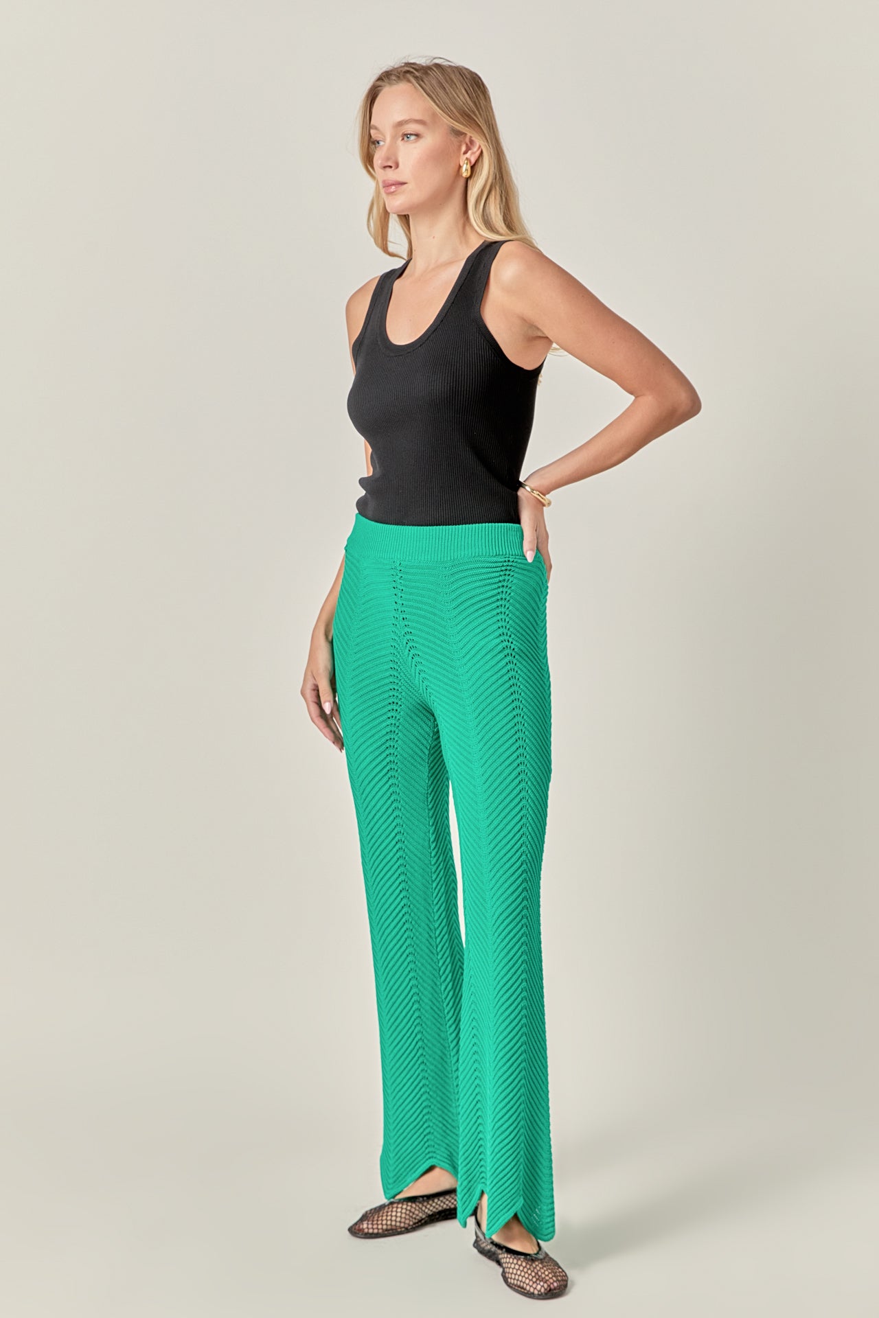 ENGLISH FACTORY - Crochet Knit Pants - PANTS available at Objectrare