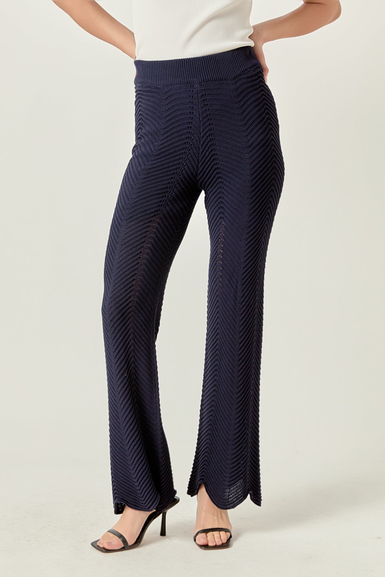 ENGLISH FACTORY - Crochet Knit Pants - PANTS available at Objectrare