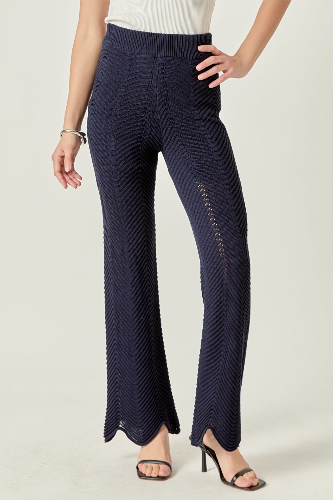 ENGLISH FACTORY - Crochet Knit Pants - PANTS available at Objectrare