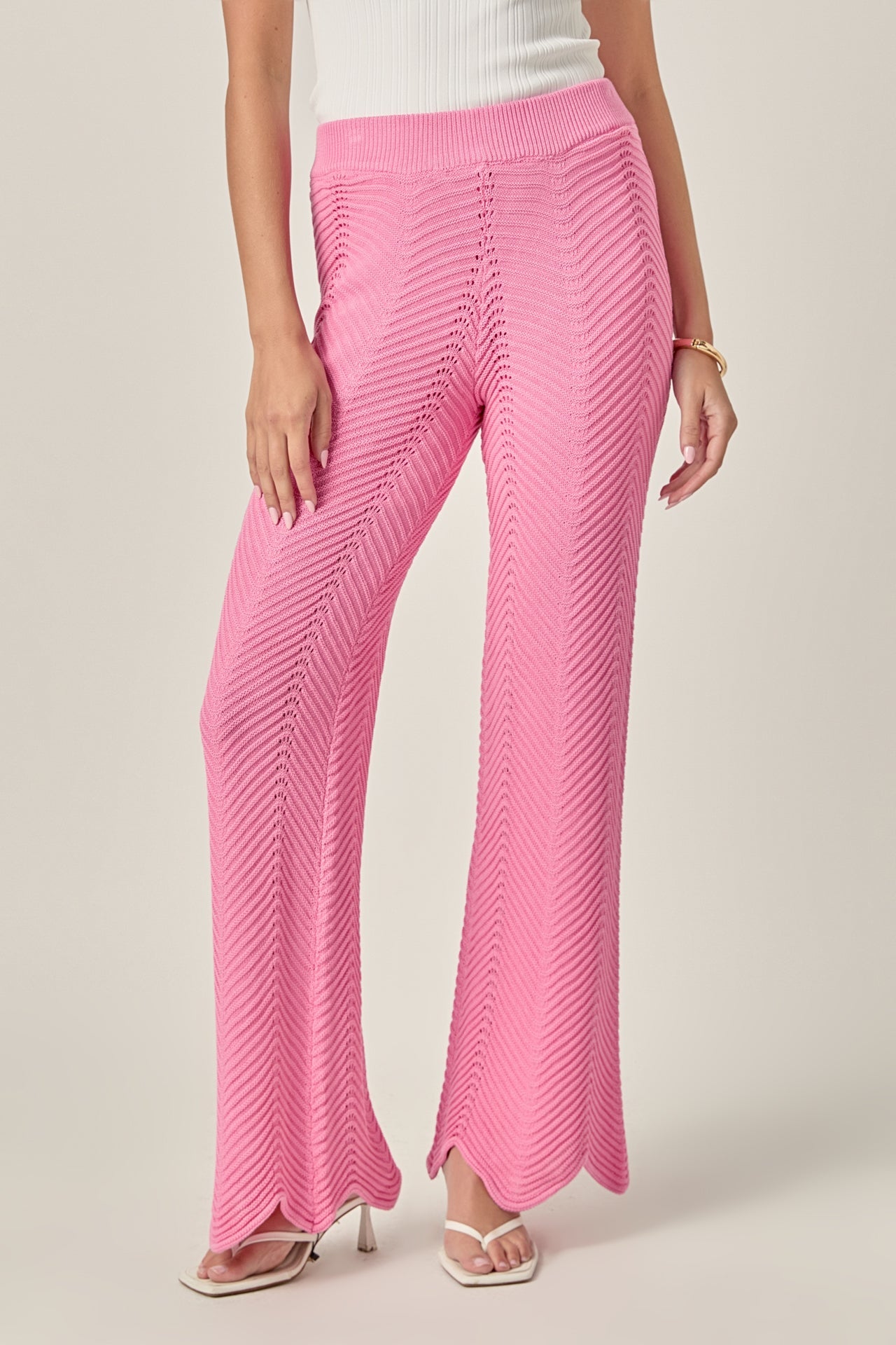 ENGLISH FACTORY - Crochet Knit Pants - PANTS available at Objectrare