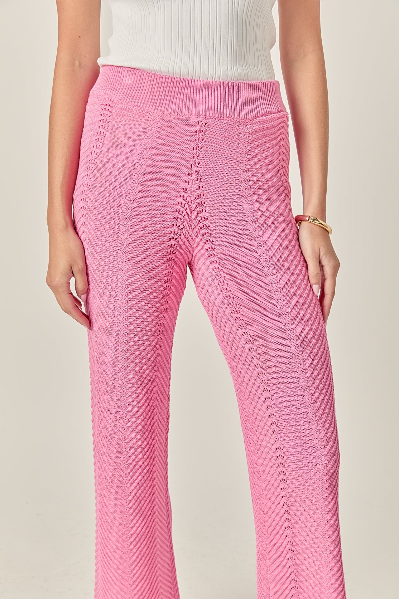 ENGLISH FACTORY - Crochet Knit Pants - PANTS available at Objectrare