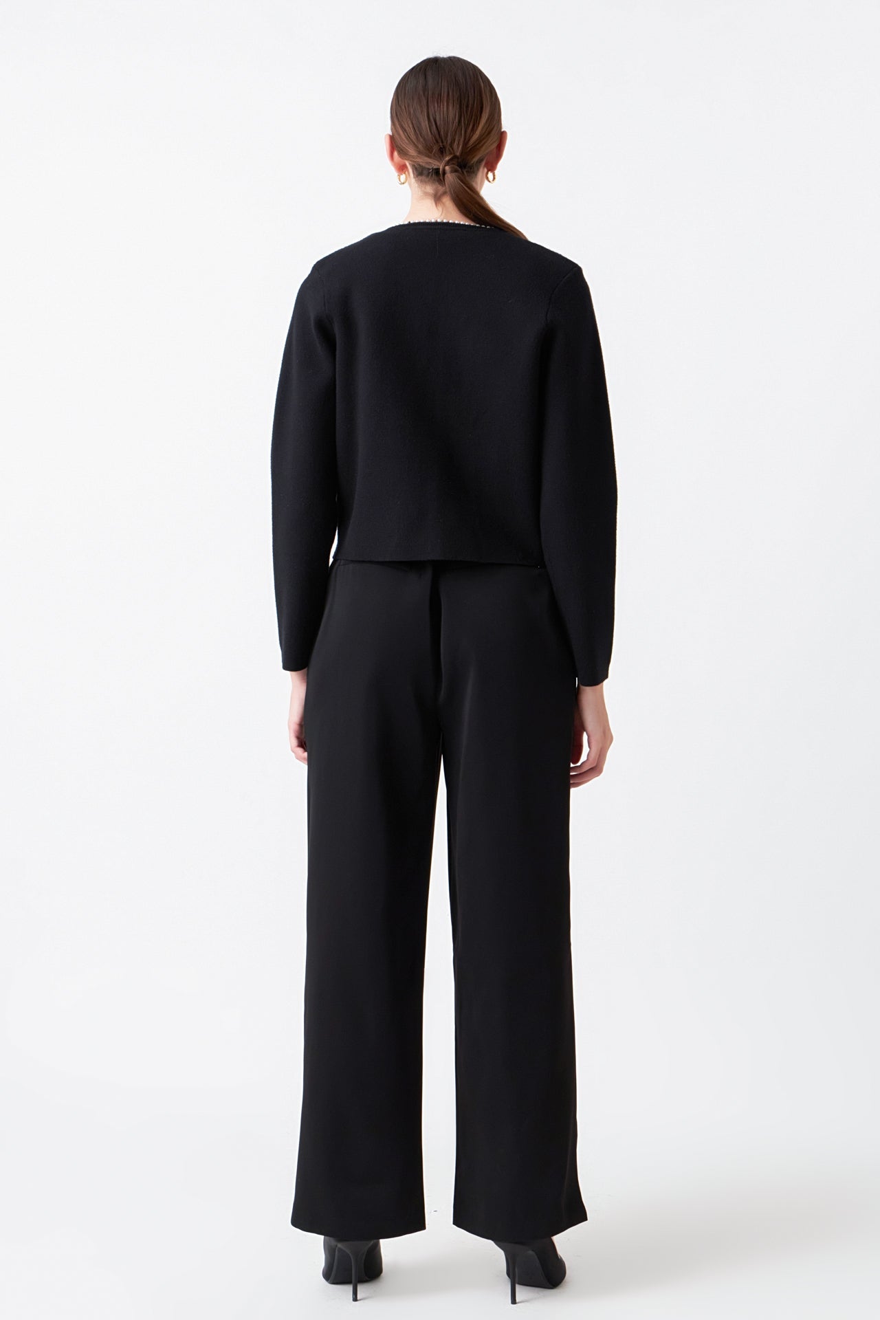 ENDLESS ROSE - Pearl Trim Knit Cardigan - JACKETS available at Objectrare