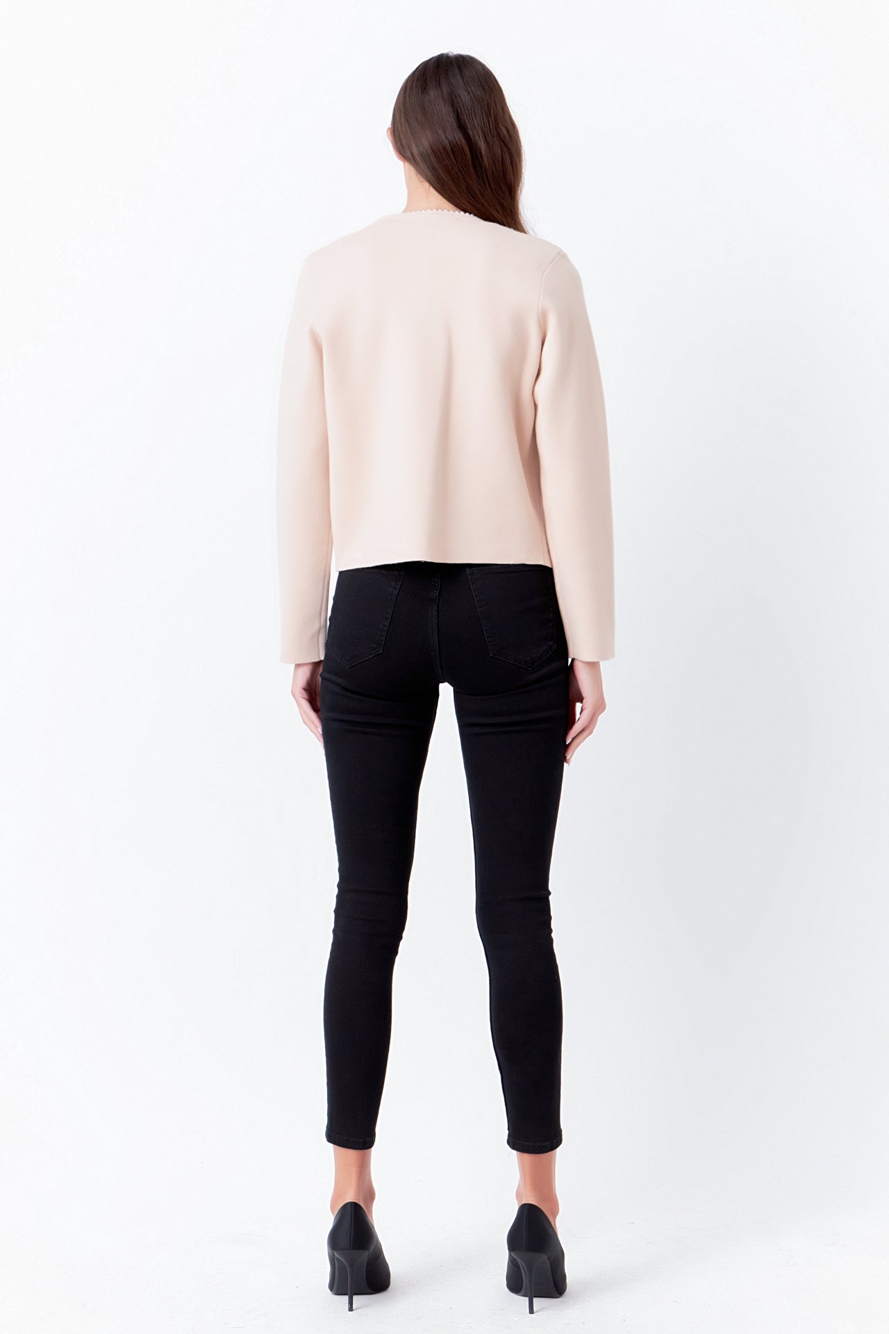 Pearl Trim Knit Cardigan