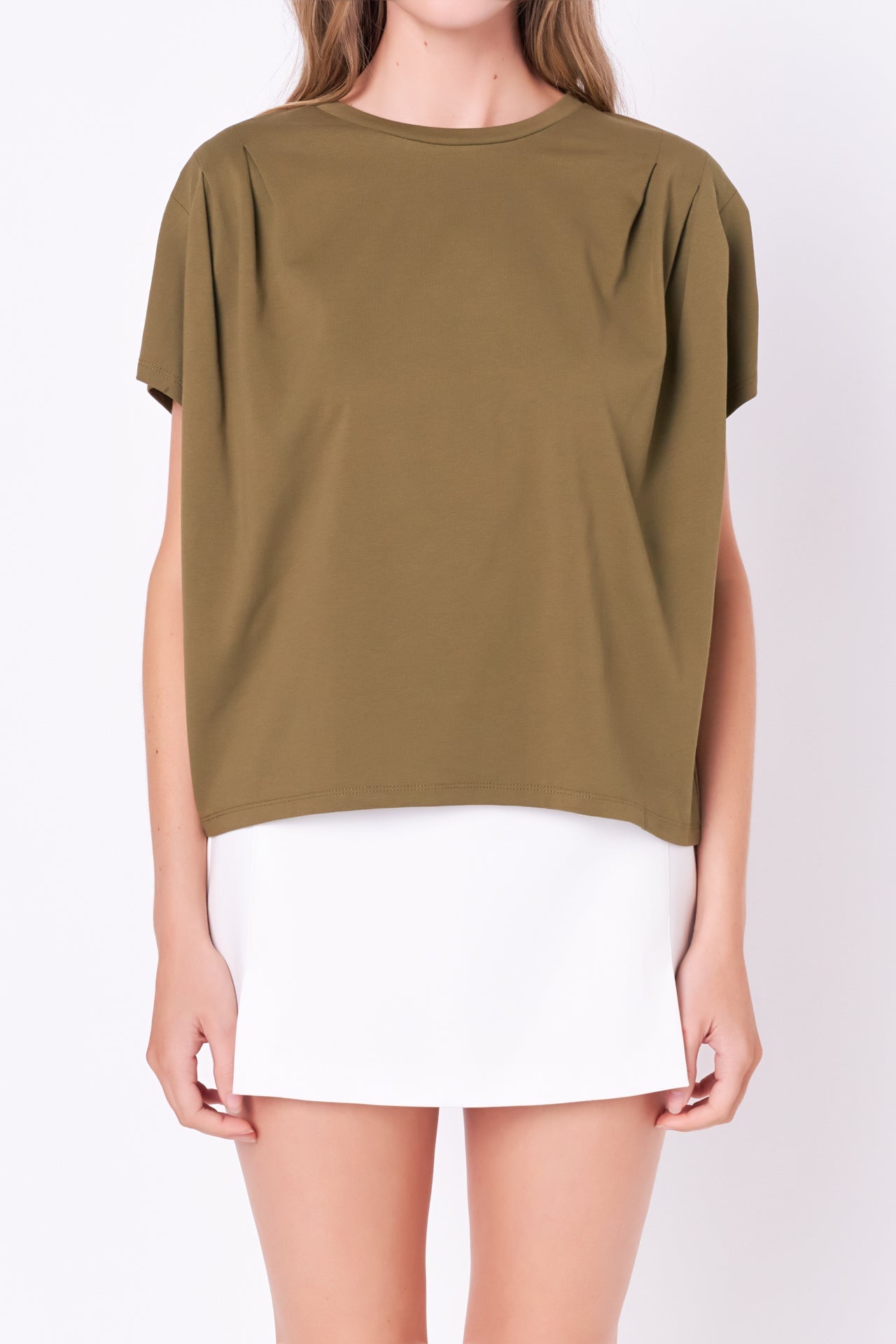 ENGLISH FACTORY - Pleated T-Shirt - TOPS available at Objectrare