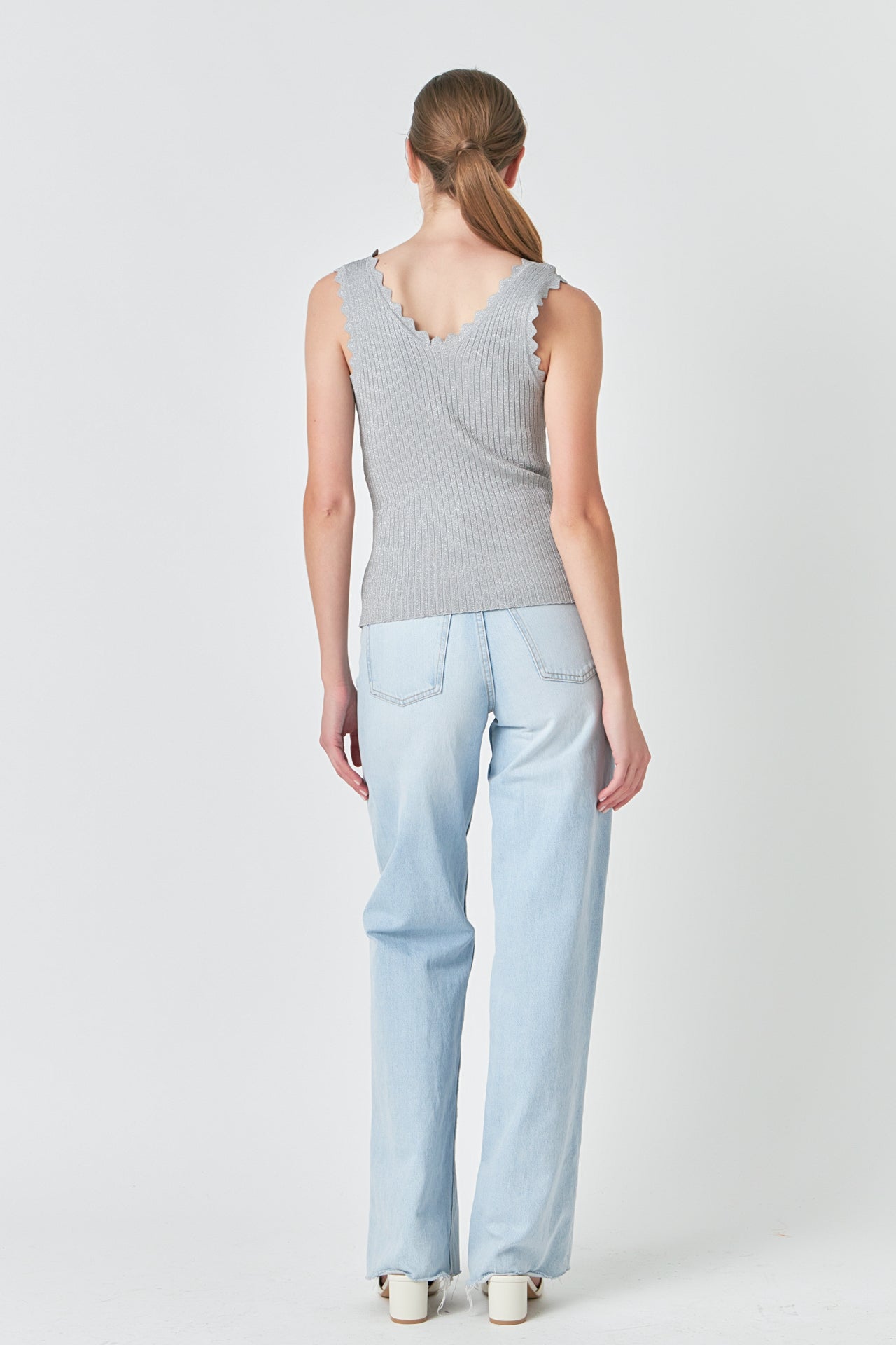 ENDLESS ROSE - Scallop Detail Sleeveless Top - TOPS available at Objectrare