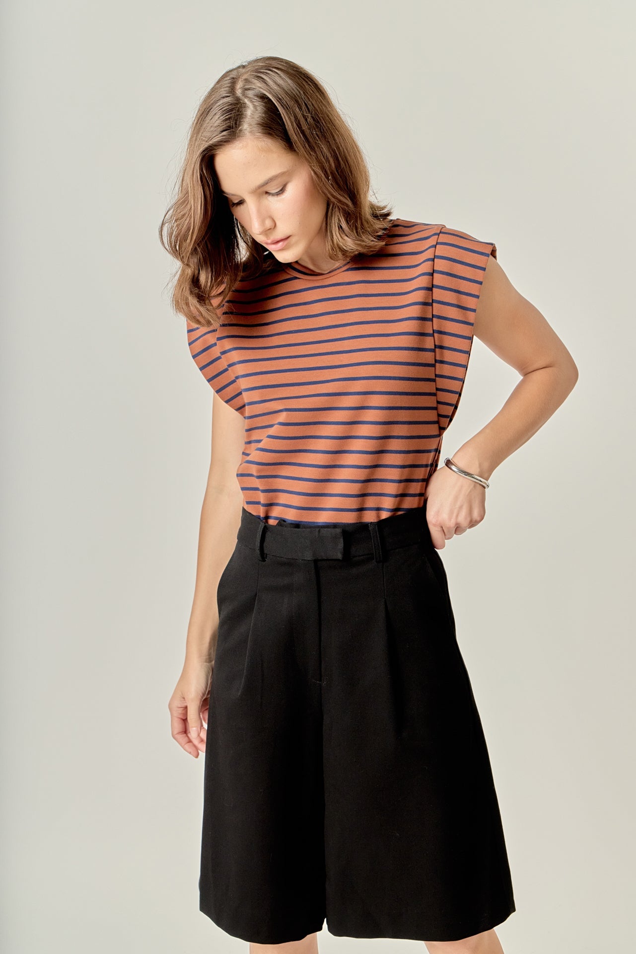 ENGLISH FACTORY - Stripe Sleeveless T-shirt - TOPS available at Objectrare