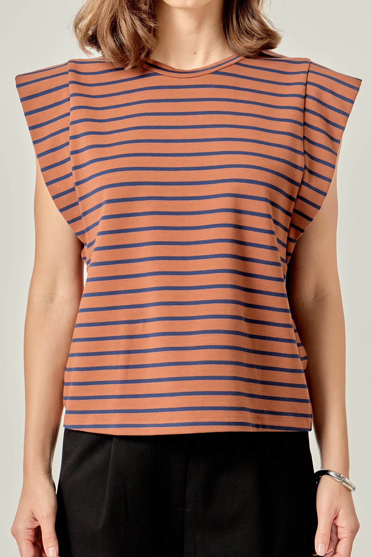 ENGLISH FACTORY - Stripe Sleeveless T-shirt - TOPS available at Objectrare