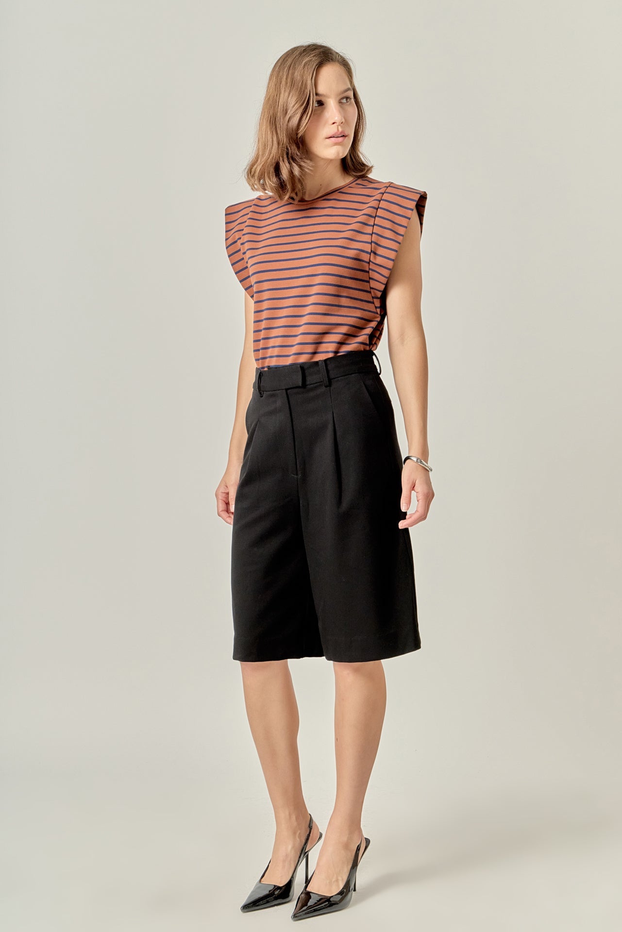 ENGLISH FACTORY - Stripe Sleeveless T-shirt - TOPS available at Objectrare