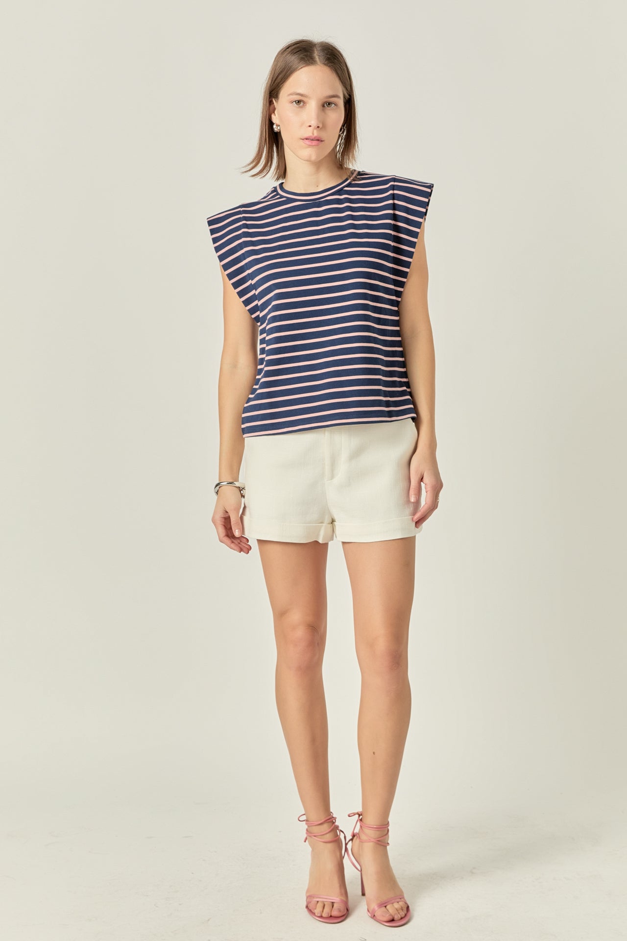 ENGLISH FACTORY - Stripe Sleeveless T-shirt - TOPS available at Objectrare