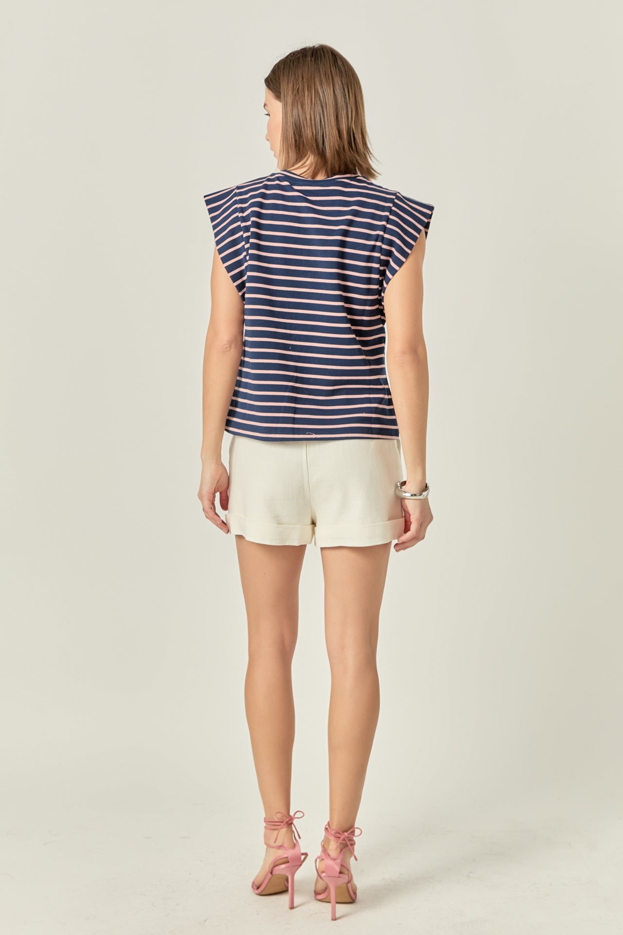 ENGLISH FACTORY - Stripe Sleeveless T-shirt - TOPS available at Objectrare