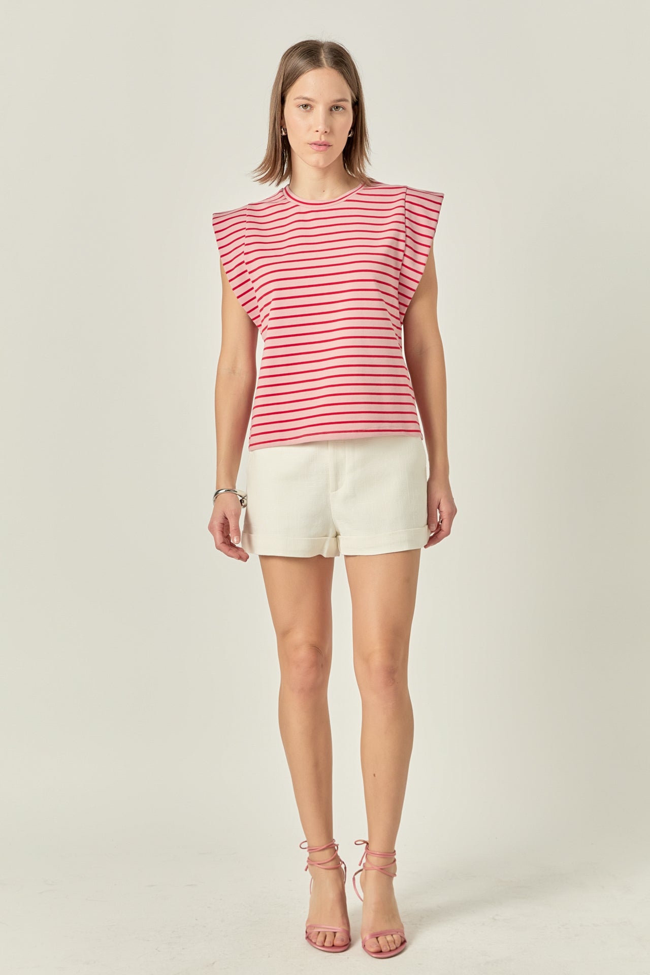 ENGLISH FACTORY - Stripe Sleeveless T-shirt - TOPS available at Objectrare