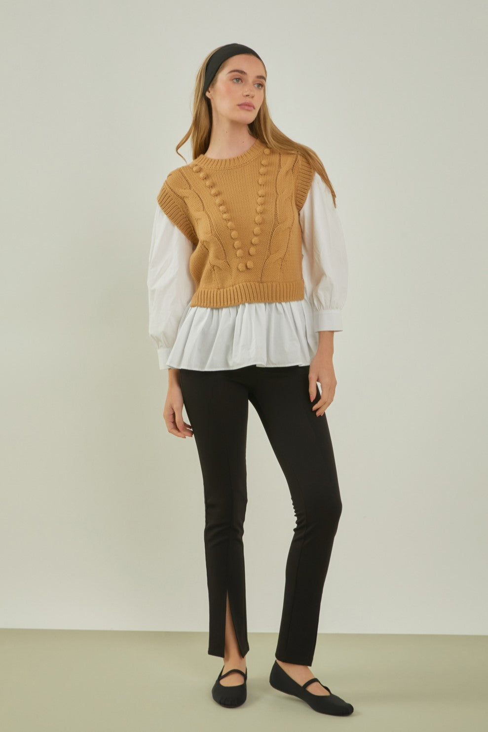ENGLISH FACTORY - Mixed Media Cable Sweater - SWEATERS & KNITS available at Objectrare