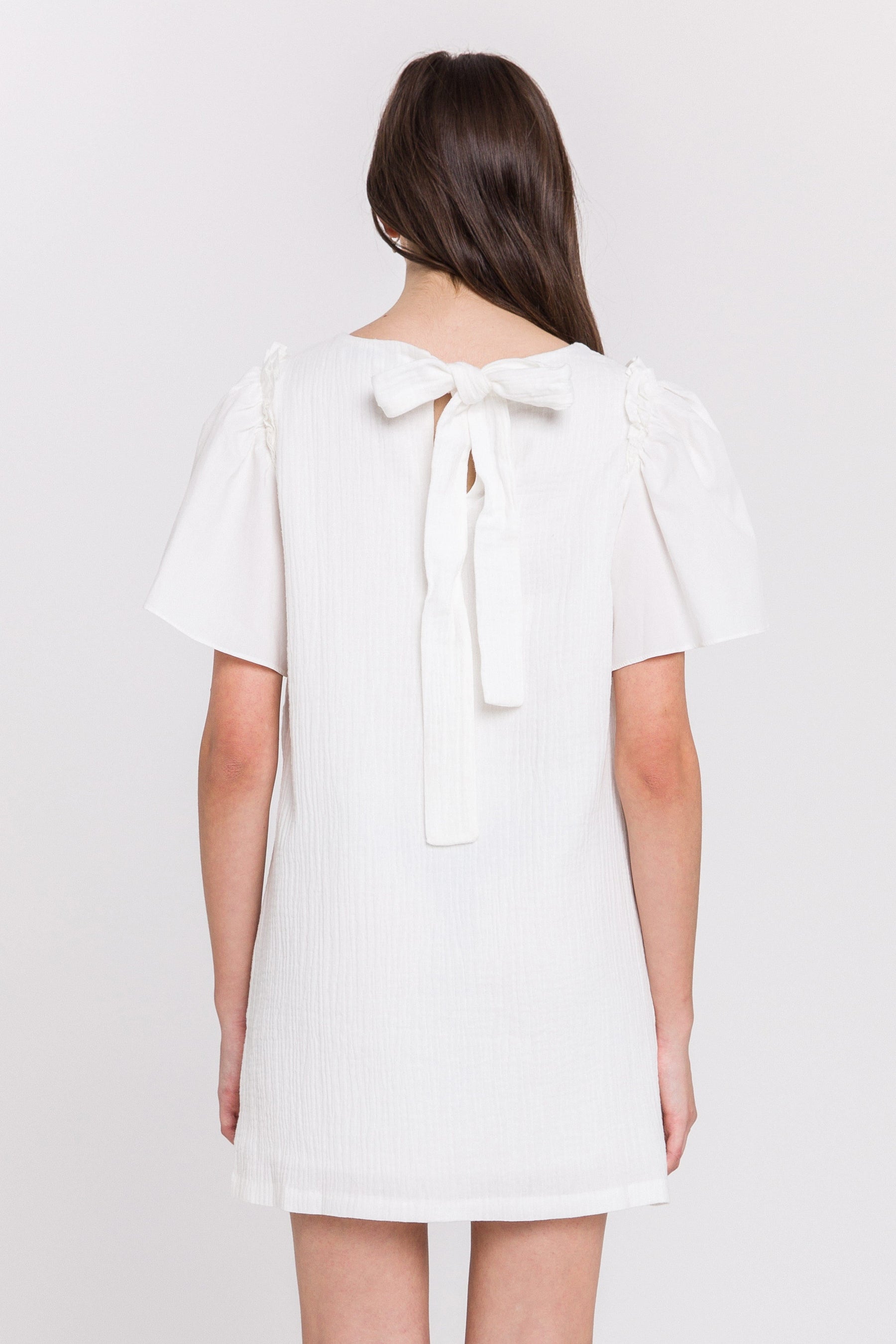 ENGLISH FACTORY - Woven Mixed Flare Sleeves Dress - DRESSES available at Objectrare