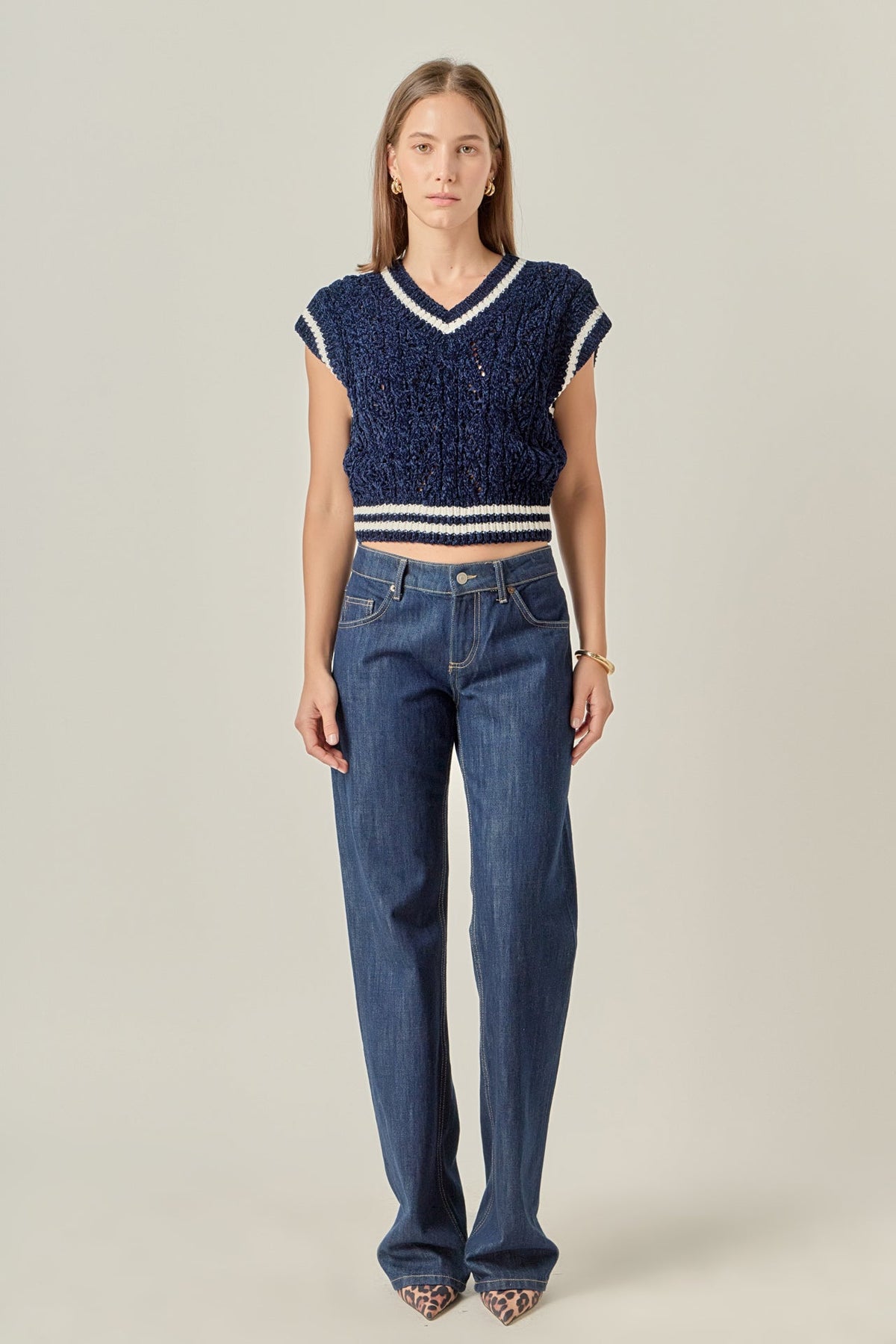 ENGLISH FACTORY - Chenille Contrast Vest - VESTS available at Objectrare