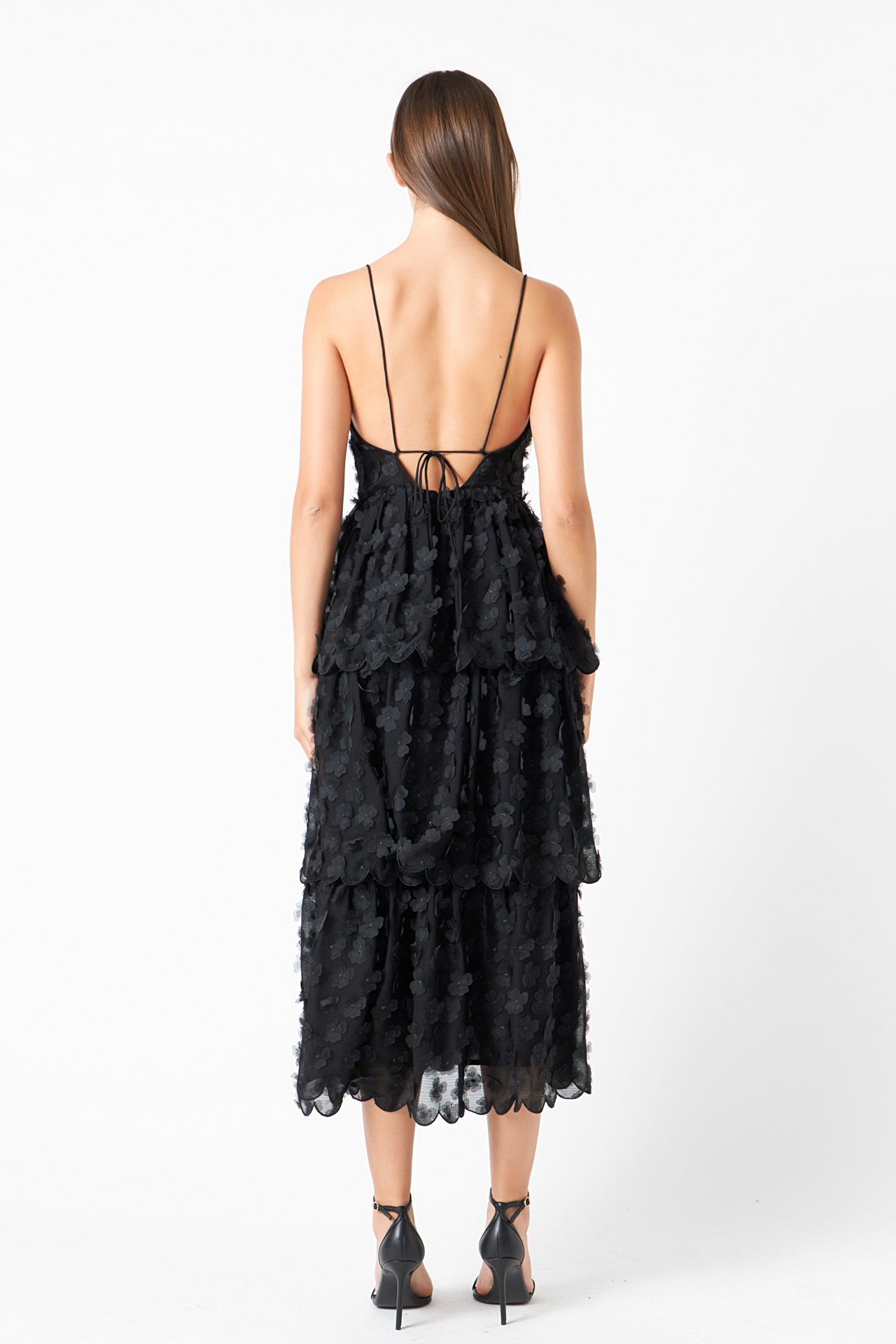 ENDLESS ROSE - Floral Tiered Midi Dress - DRESSES available at Objectrare