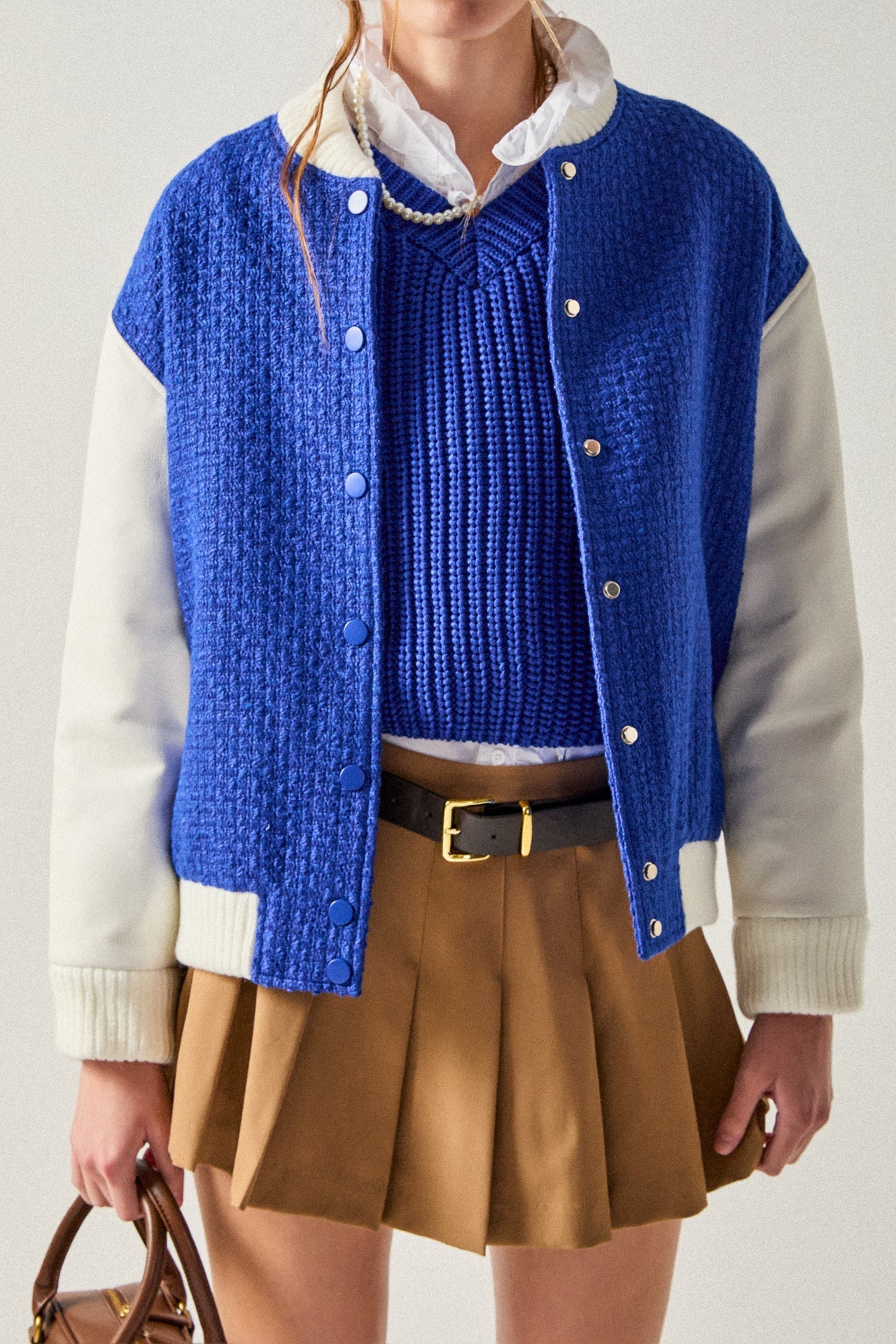 ENGLISH FACTORY - Tweed PU Bomber Jacket - JACKETS available at Objectrare