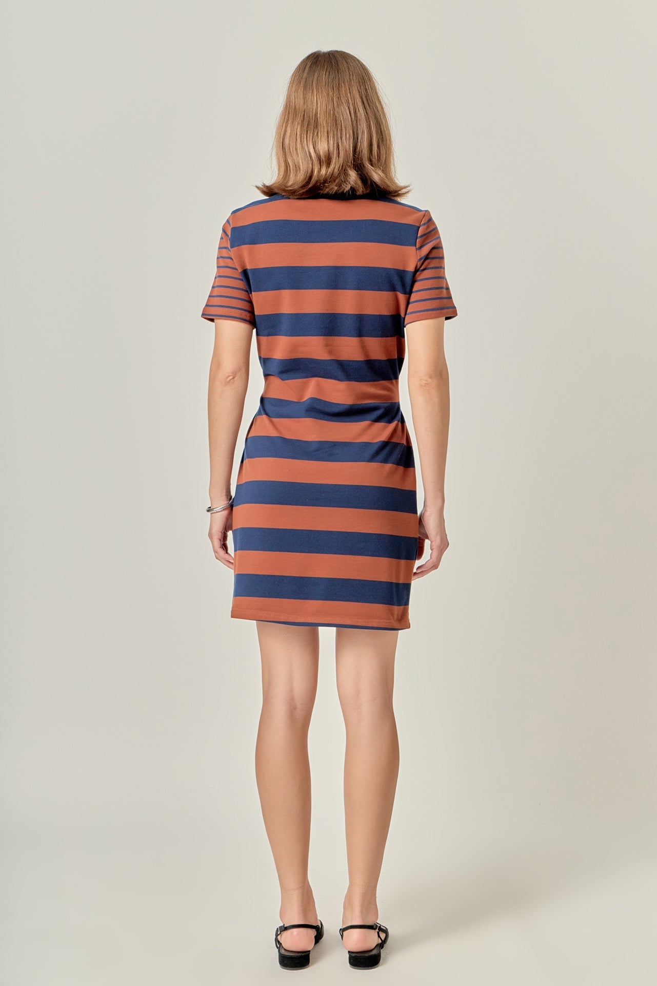 Contrast Stripe Knit Mini Dress