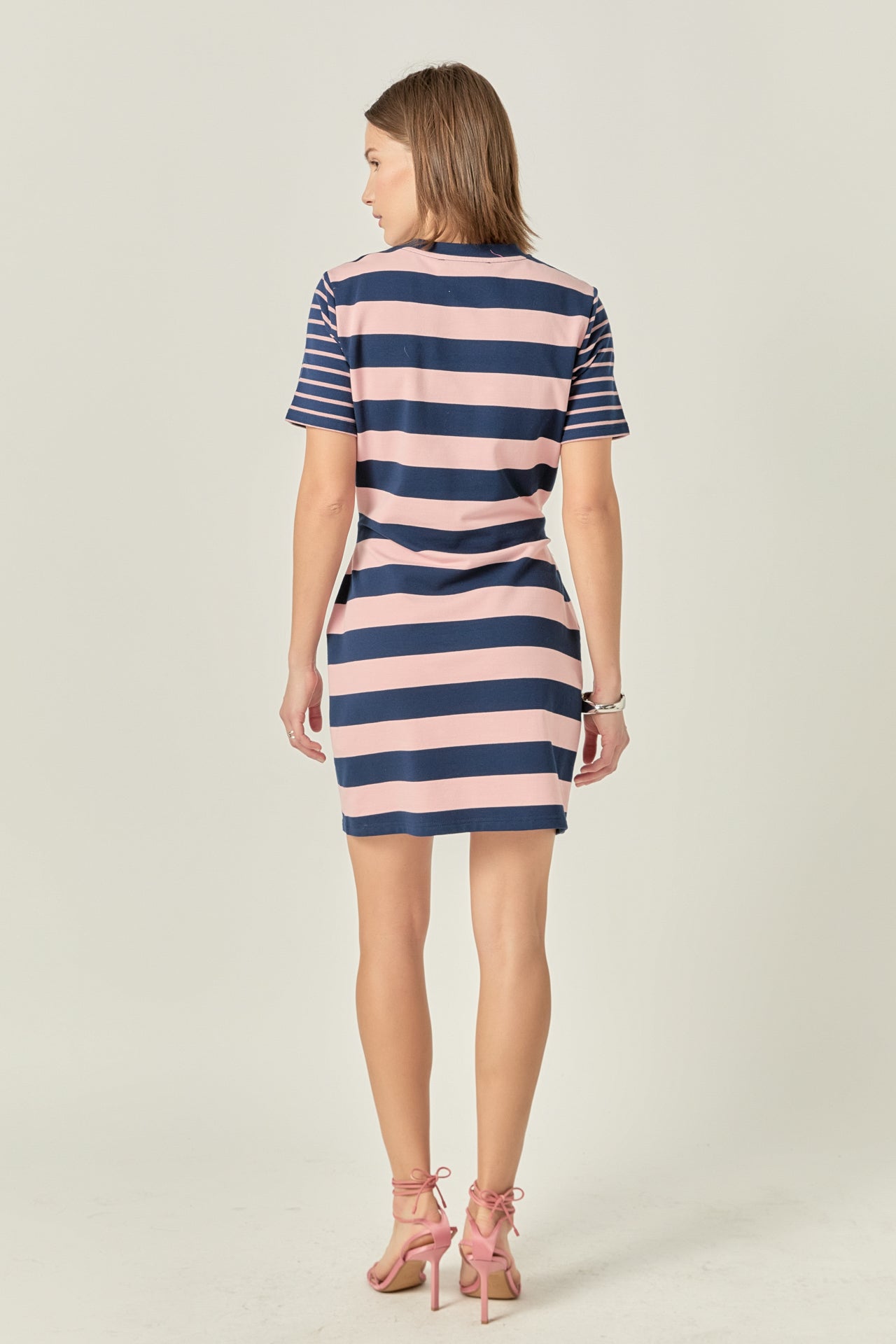 Contrast Stripe Knit Mini Dress