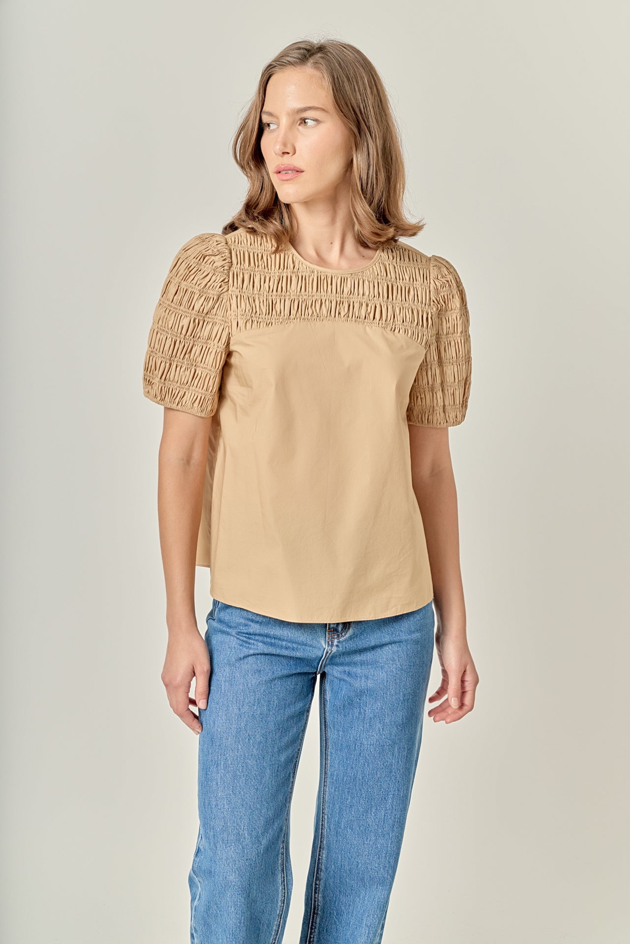 ENGLISH FACTORY - Front Cut-out Smocked Top - TOPS available at Objectrare
