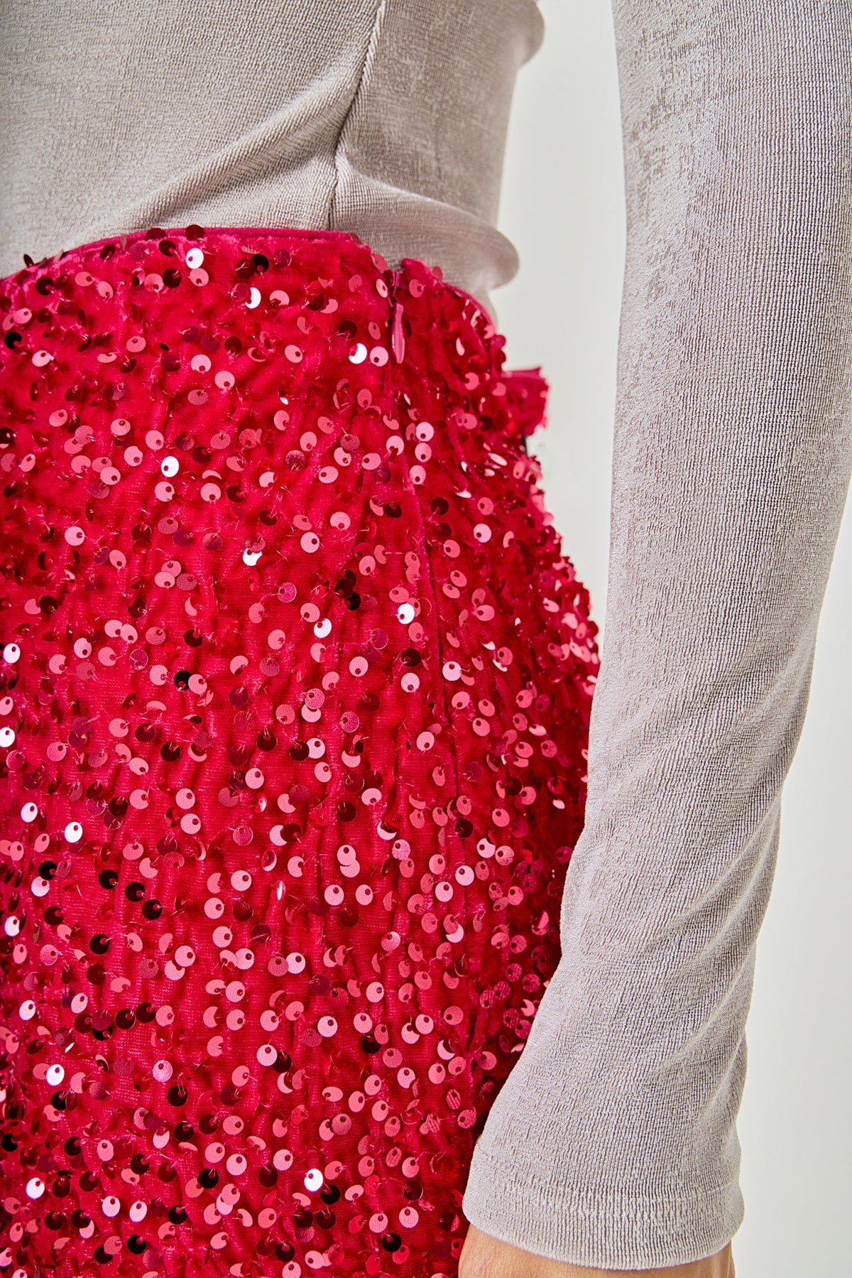 ENDLESS ROSE - Sequins Velvet Skirt - SKIRTS available at Objectrare