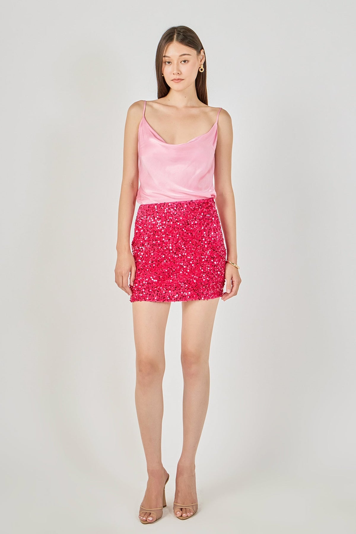 ENDLESS ROSE - Sequins Velvet Skirt - SKIRTS available at Objectrare