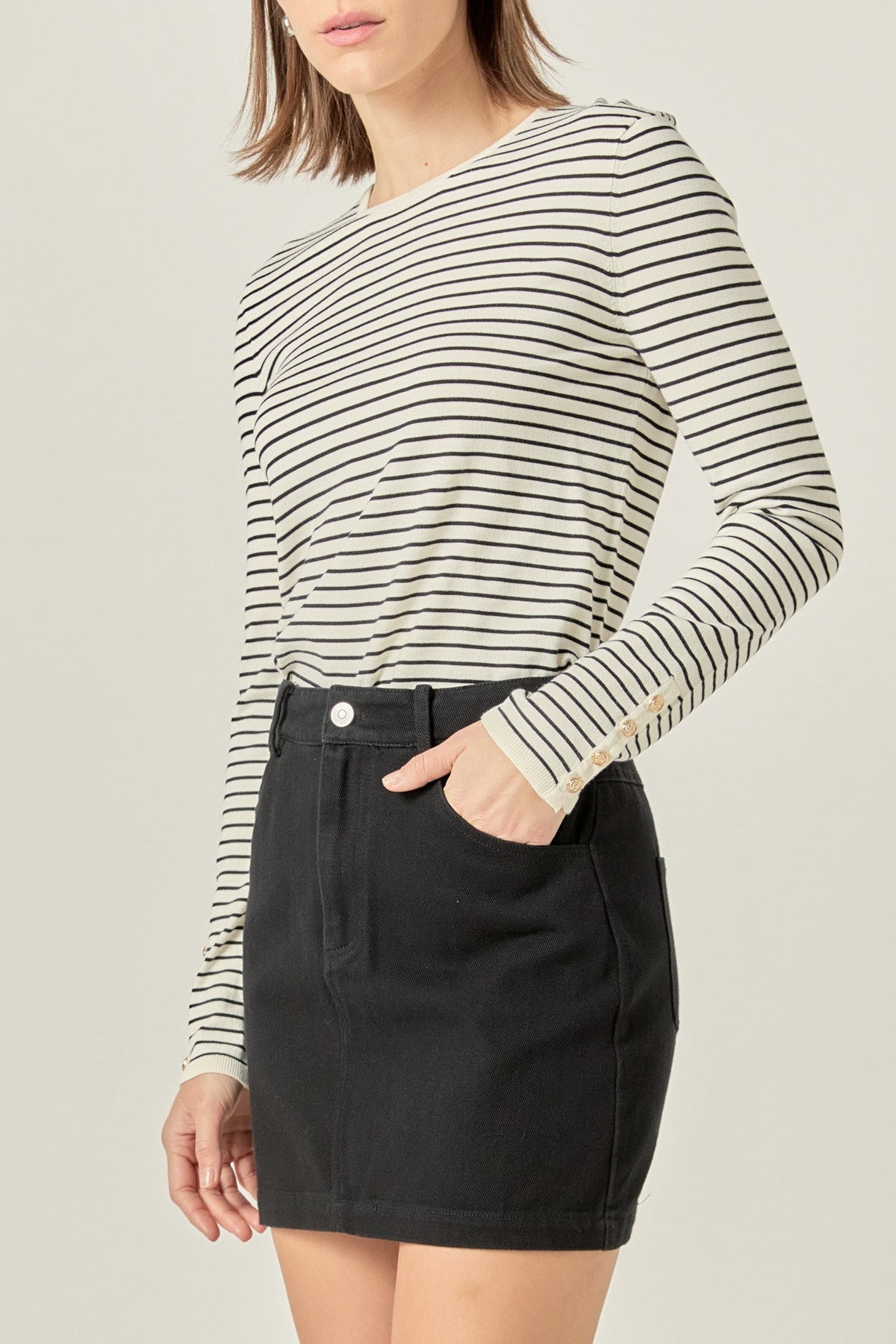 ENGLISH FACTORY - Stripe Knit Sweater - SWEATERS & KNITS available at Objectrare