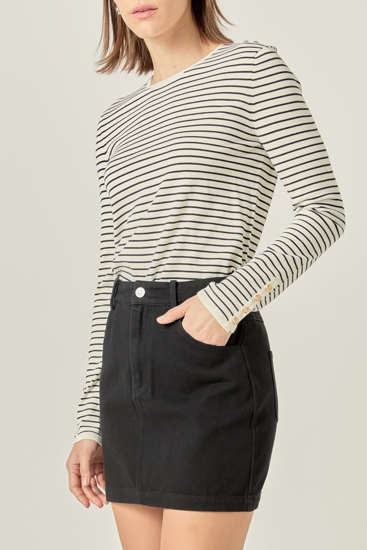 ENGLISH FACTORY - Stripe Knit Sweater - SWEATERS & KNITS available at Objectrare