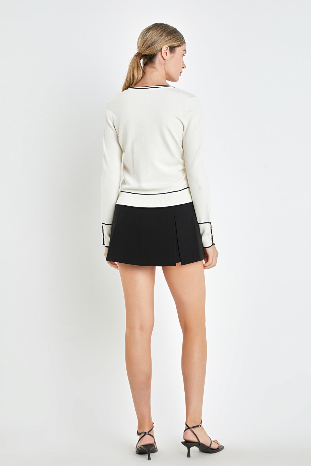 ENGLISH FACTORY - Pearl Button Knit Cardigan - SWEATERS & KNITS available at Objectrare